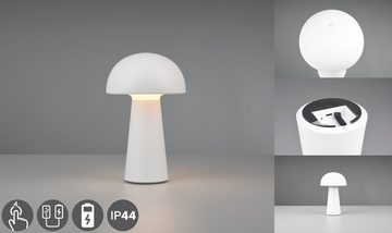 TRIO Leuchten LED Außen-Tischleuchte Lennon, Dimmfunktion, LED fest integriert, Warmweiß, 2er Set LED Tischlampe,4-fach Touchdimmer, Ladefunktion per USB-C,IP44