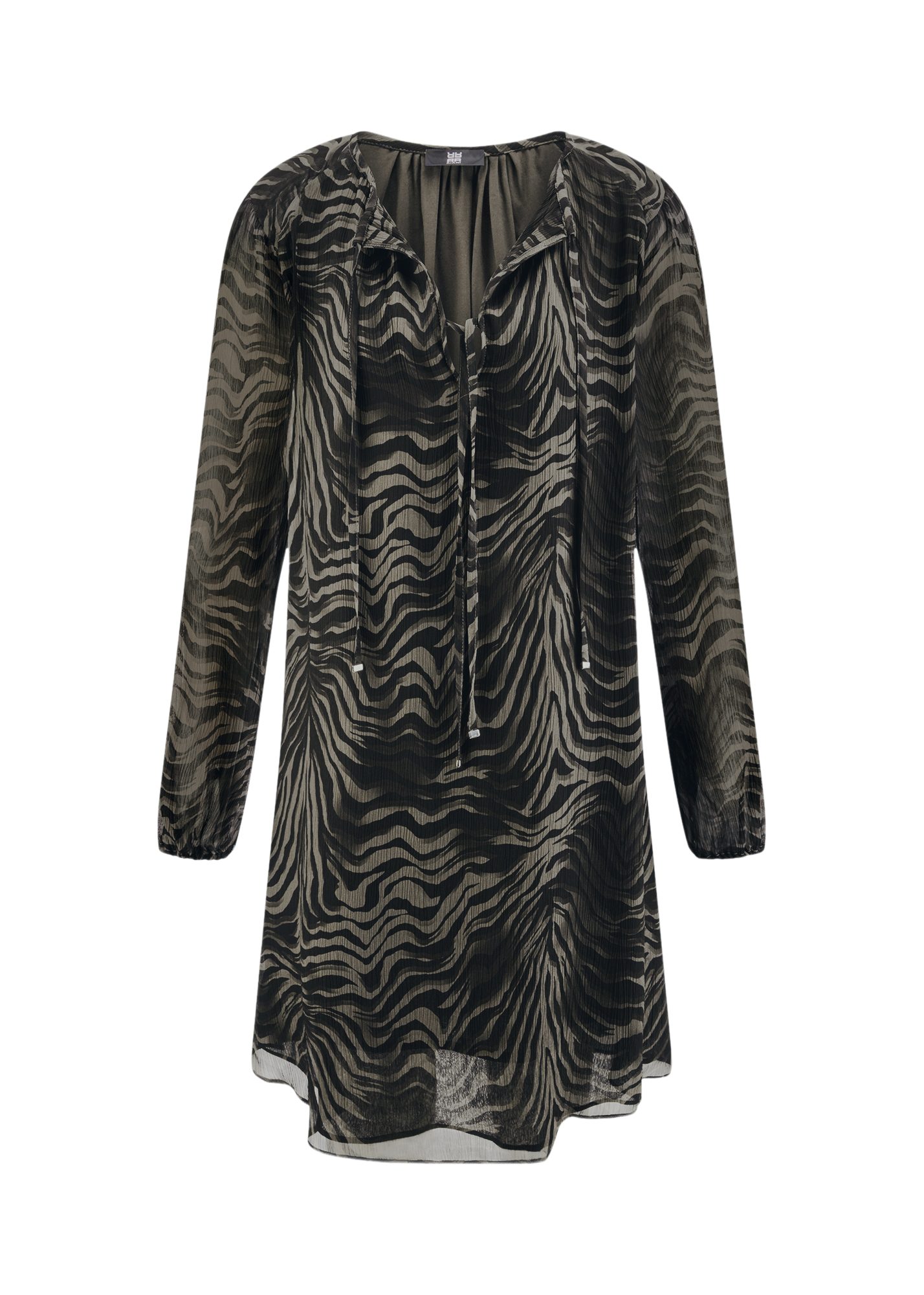 Riani Minikleid bunt,Casual,Viskose,Animalprint,V-Ausschnitt,Lang,Gerade