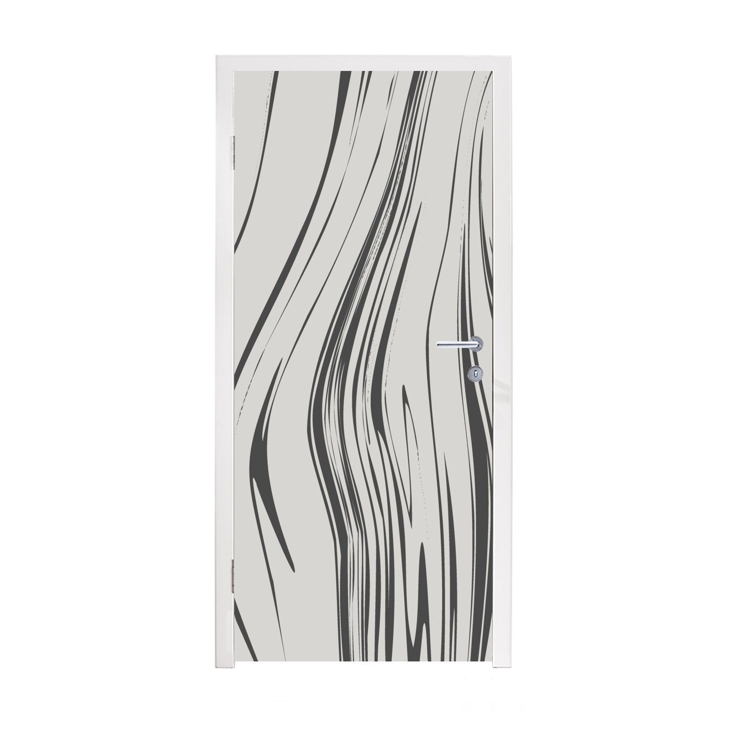 MuchoWow Türtapete Marmor - Grau - Linie, Matt, bedruckt, (1 St), Fototapete für Tür, Türaufkleber, 75x205 cm | Türtapeten