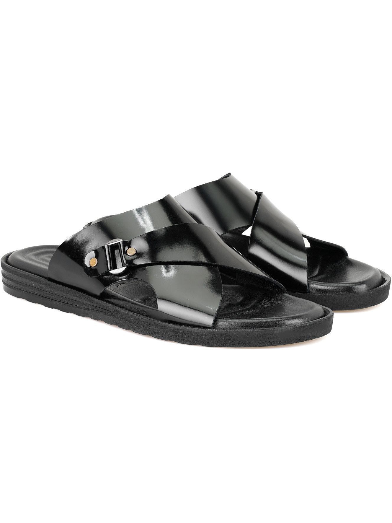 Desa DESA Herren-Ledersandalen James mit offener Zehenpartie Badezehentrenner