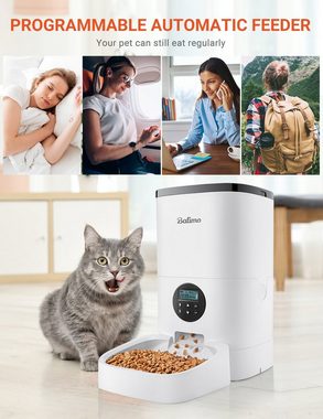 ANTEN Futterautomat 4L Automatischer Futterspender Katze & Hund Pet Feeder mit Timer, bis zu 4 Mahlzeiten am Tag/Ton-Aufnahmefunktion