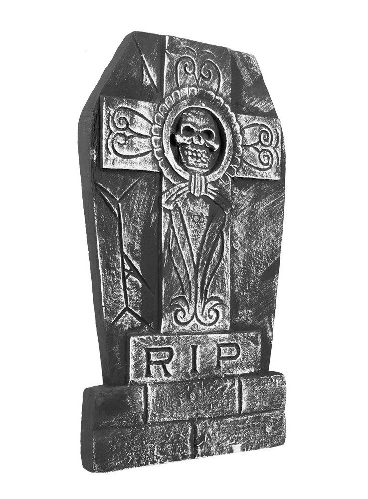 Dekoobjekt RIP Grabstein mit Kreuz - Horror Halloween Deko
