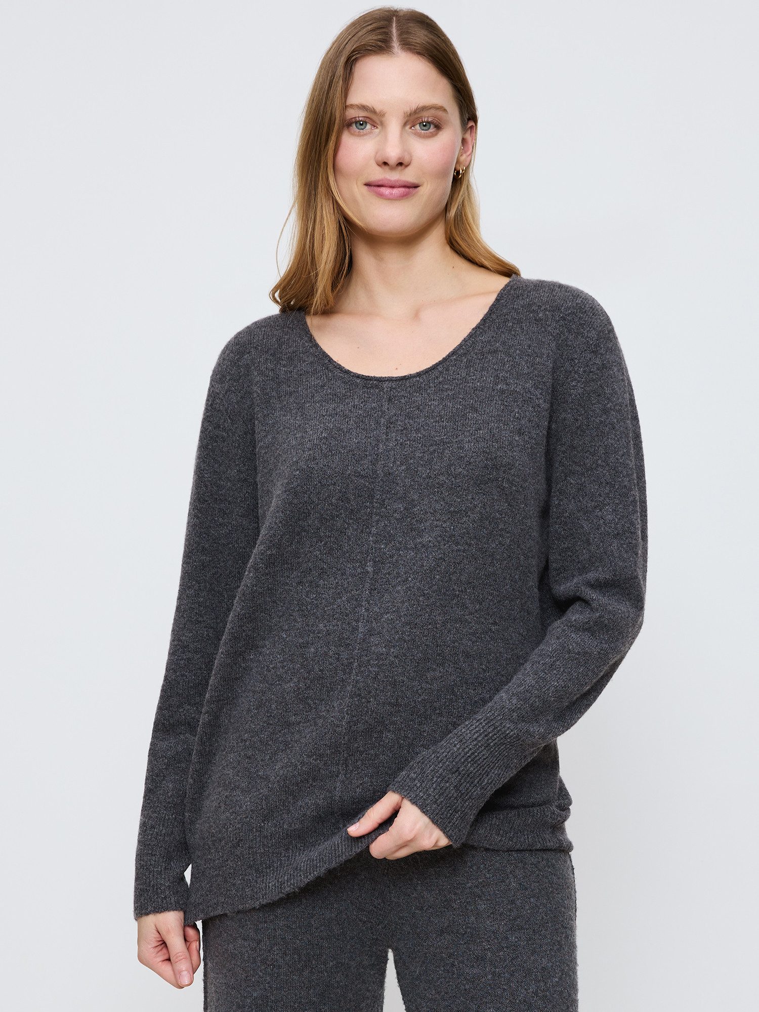 Triumph Sweatshirt Amourette Cozy überschnittene Schulter - lockere Passform - gerippter Saum