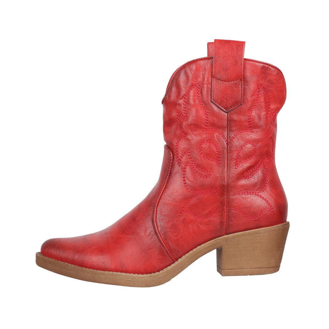 Elara Damen Western Boots mit Stickerei, Blockabsatz und Zugschlaufen Cowboystiefel – Bild 3 von 5