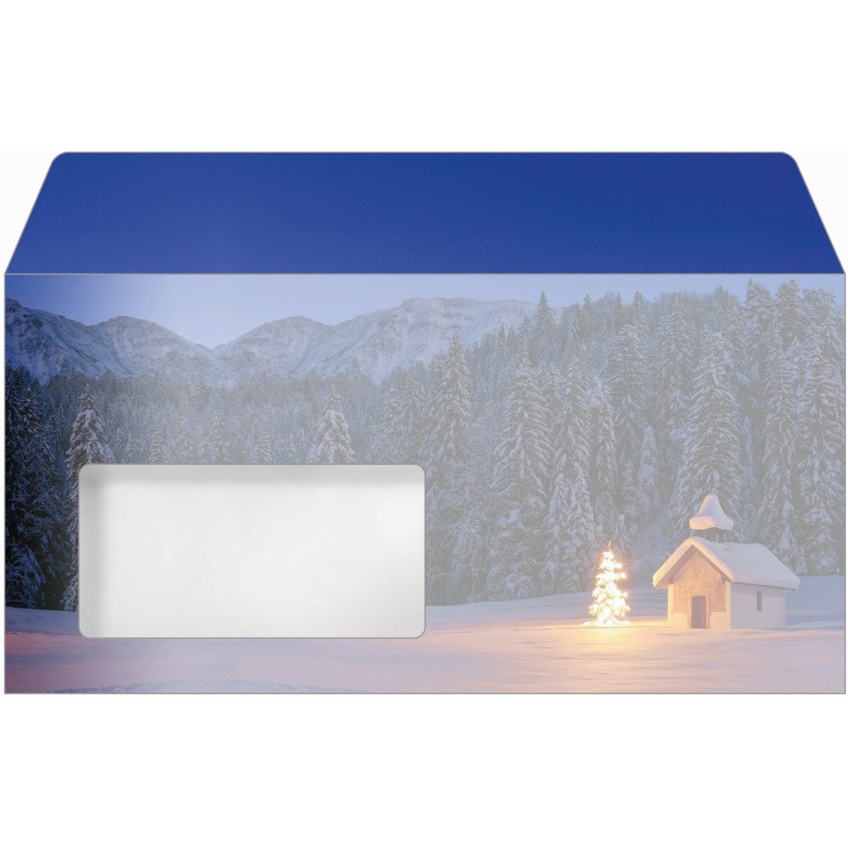 Sigel Briefumschlag Weihnachtsumschlag DIN lang 90g 50 Stück Christmas Chapel