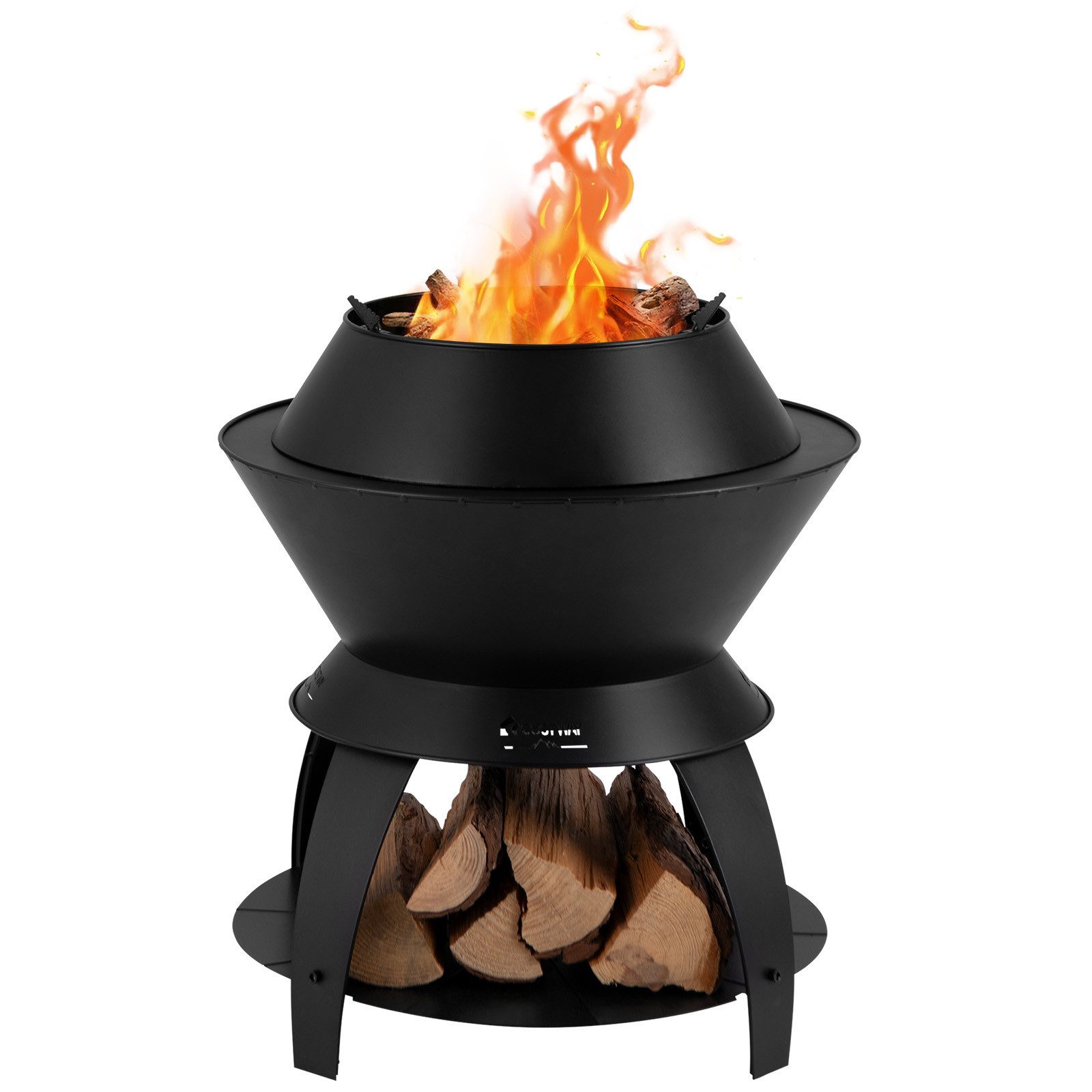 COSTWAY Feuerschale, Feuerstelle mit rauchfreier sauerstoffangereicherter Verbrennung
