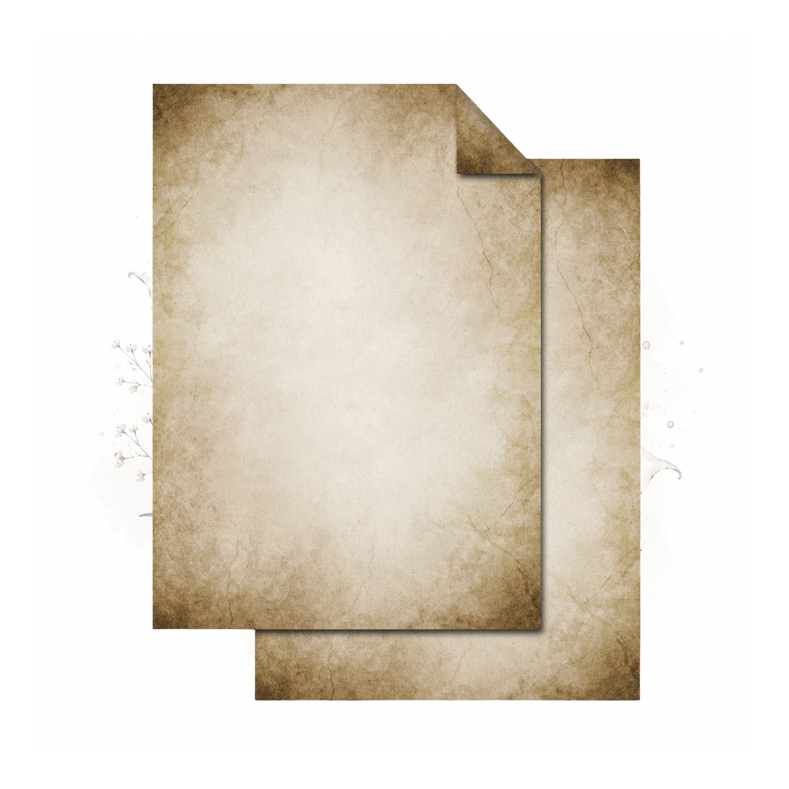 Logbuch-Verlag Klappkarte 100 Blatt Briefpapier VINTAGE NOSTALGIE DIN A4 altes Papier braun