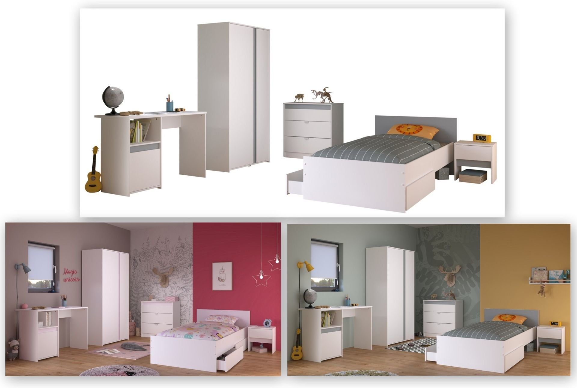 Parisot Jugendzimmer-Set Hochbett Pirouette 21 in günstig online kaufen