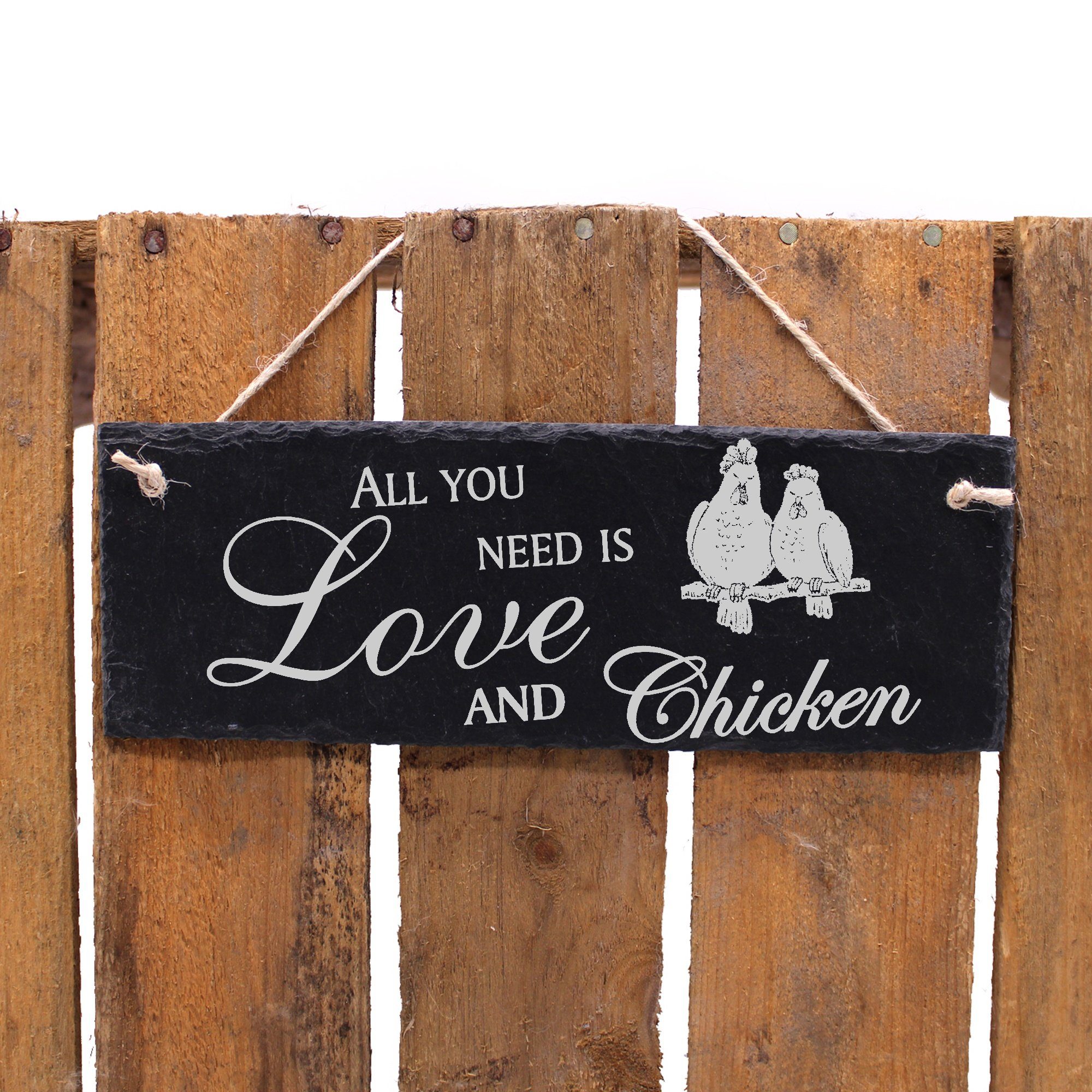Hühner need Dekolando Chicken is and Hängedekoration All Love you 22x8cm