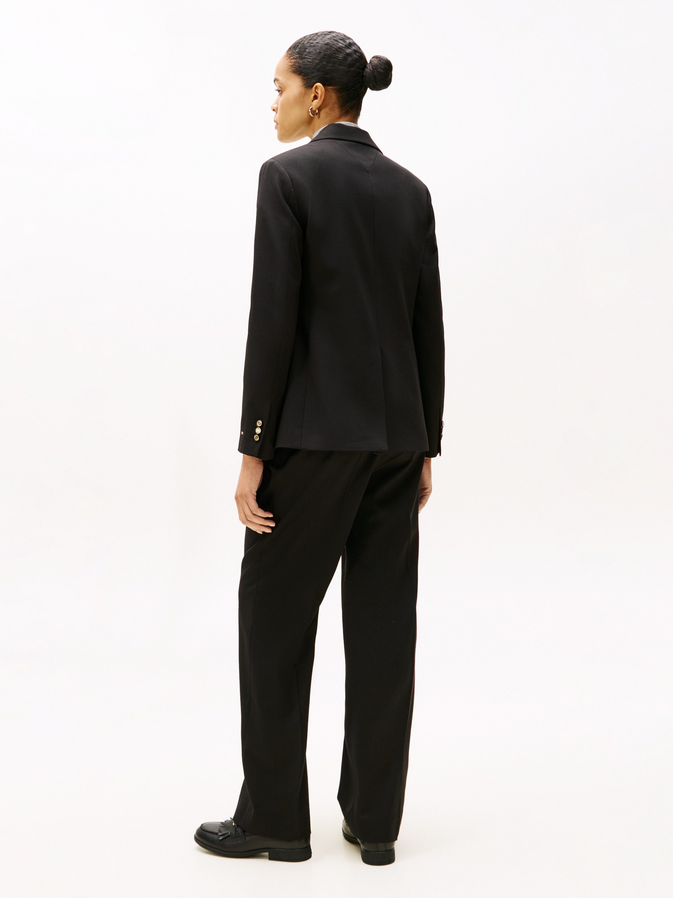 Tommy Hilfiger Longblazer TIMELESS WOOL REG STRT SB BLAZER mit Wolle