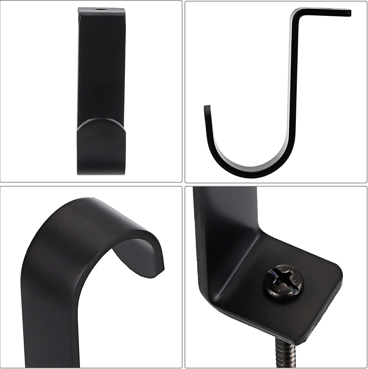 BlingBin Gardinenstangenhalter Deckenhalterung Vorhangstange Halter, Metall Gardinenstange Halterung, Vorhangstange, Gardinenstange, (6er Set, 6-St., 5.5*2*6.5  – Bild 5 von 5