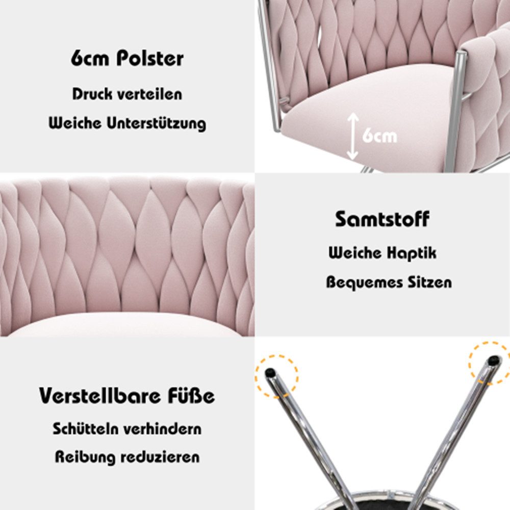 XDeer Stuhl Schminkstuhl, 1St, einzelner Schlafzimmer-Drehstuhl, Freizeit-Drehstuhl, vier Stützbeine aus Metall
