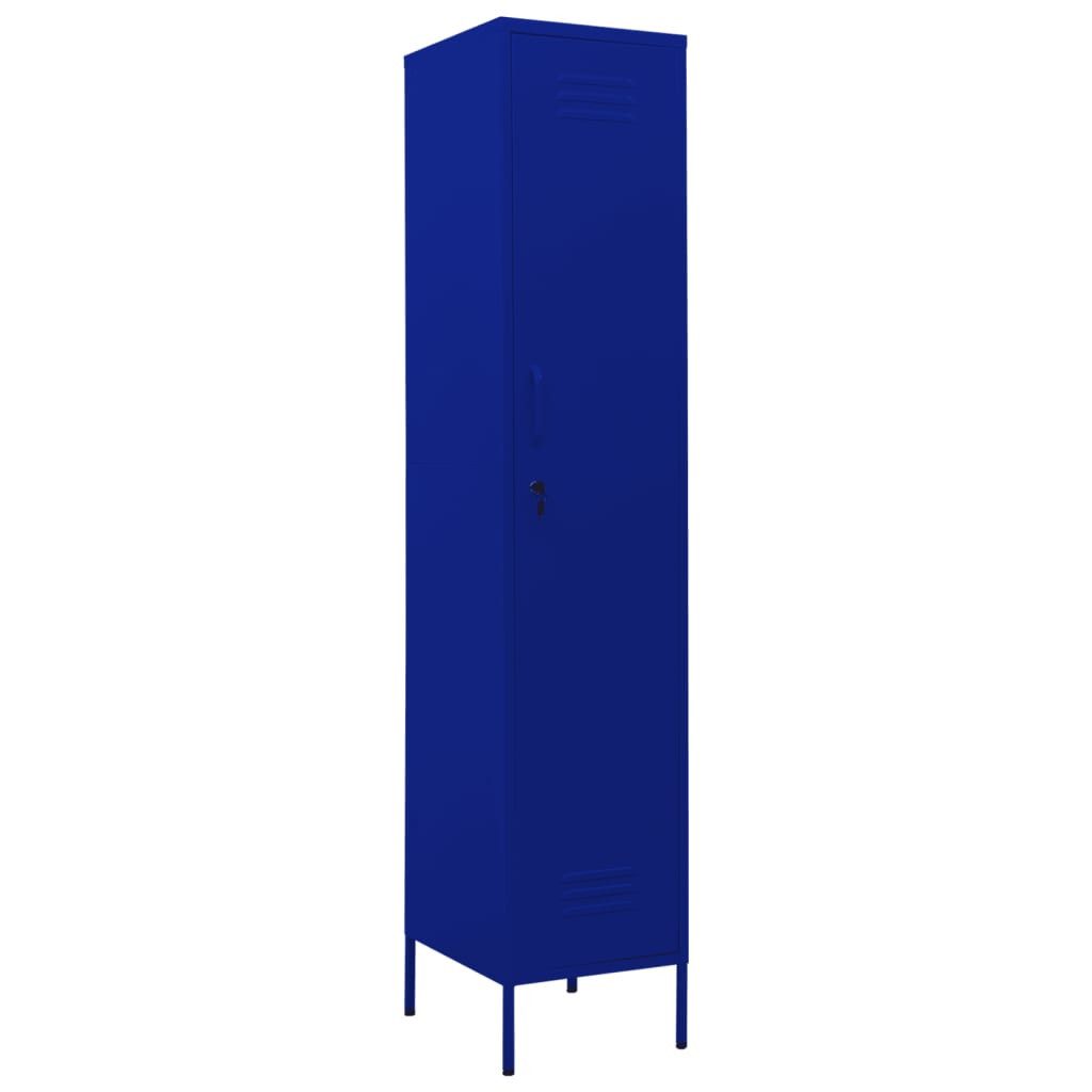 furnicato Kleiderschrank Schließfachschrank Stahl 35x46x180 cm Marineblau