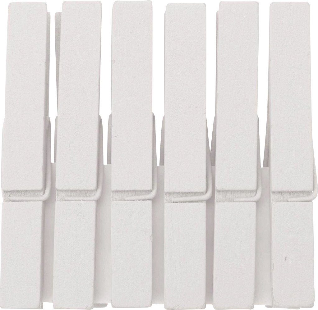 Glorex Bastelnaturmaterial Glorex Holzklammern weiß 7,4 x 1,0 cm 6 Stück