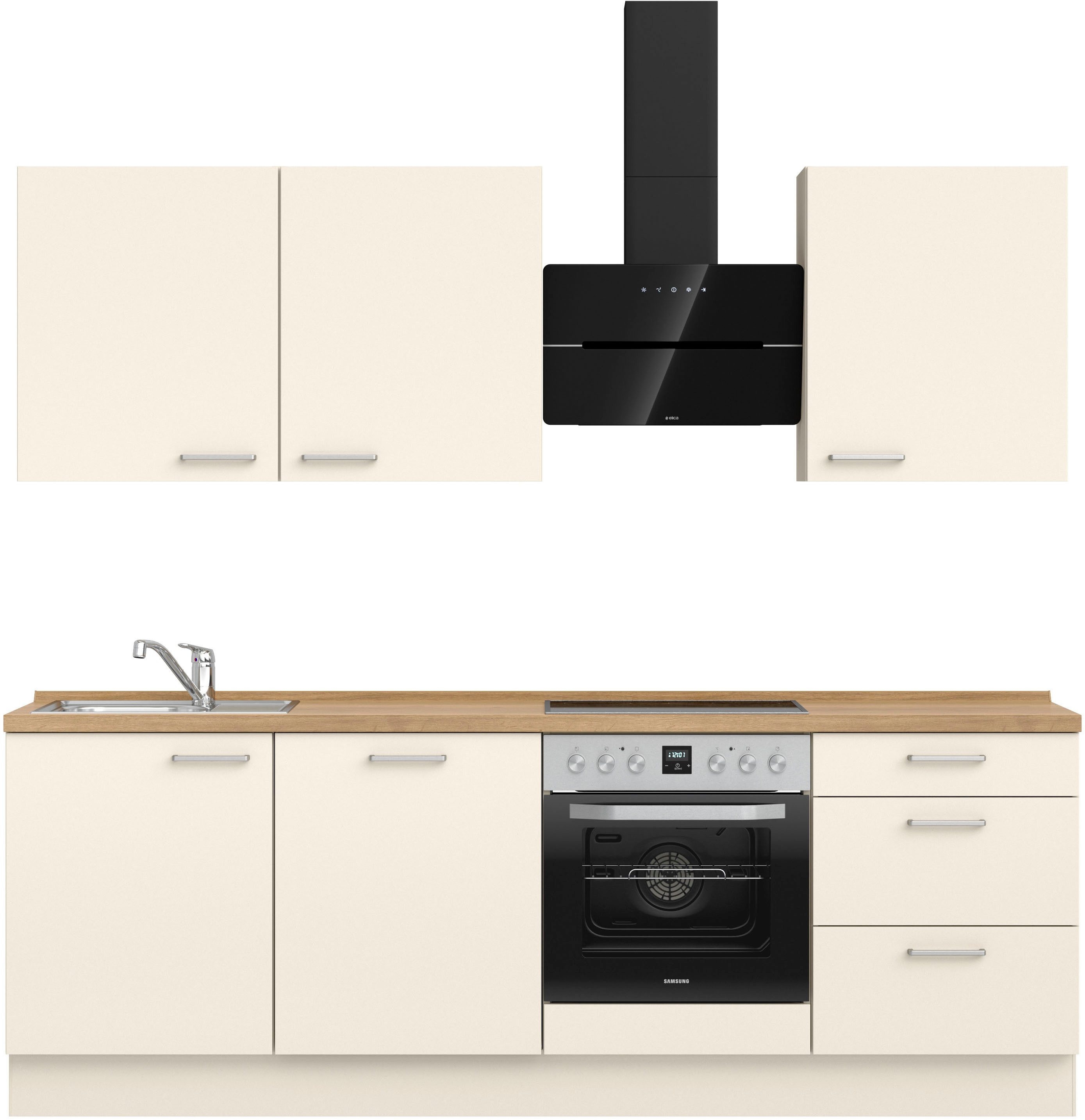 nobilia® Küchenzeile "Touch premium", vormontiert, Ausrichtung wählbar, Breite 240 cm, ohne E-Geräte