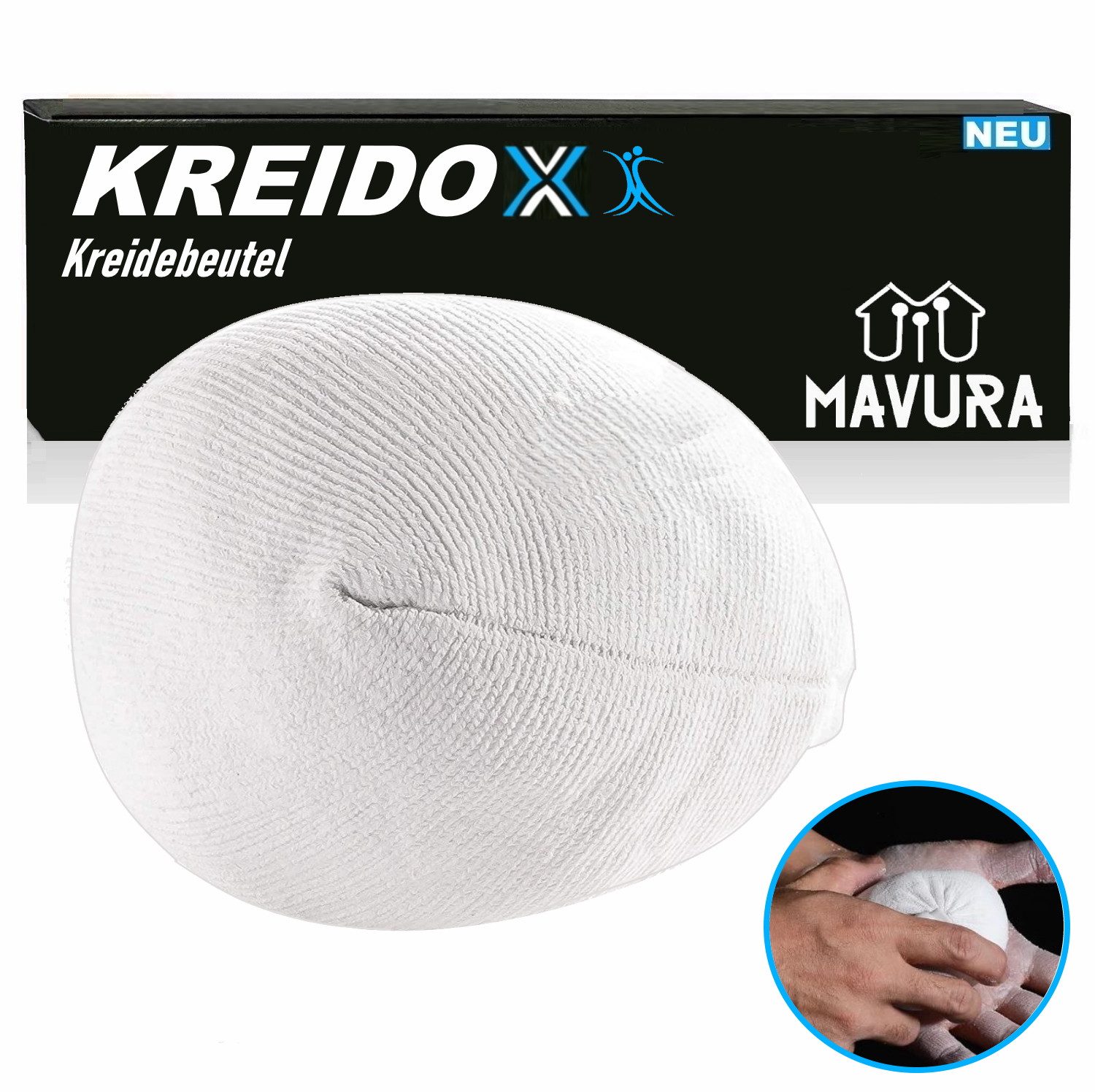 MAVURA Chalkbag KREIDOX Chalkball Kreideball Premium Magnesiaball idealer (Kreidebeutel), Turnen Klettern Bouldern Gewichtheben Cross Fit Pole Dance