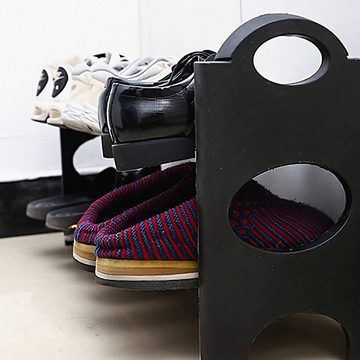 Retoo Schuhregal Schuhregal mit 2 Ablagen Schuhschrank Schuhablage Schuhständer Regal, set, Lagerungsflexibilität, Langlebige Materialien, Ästhetisches Design