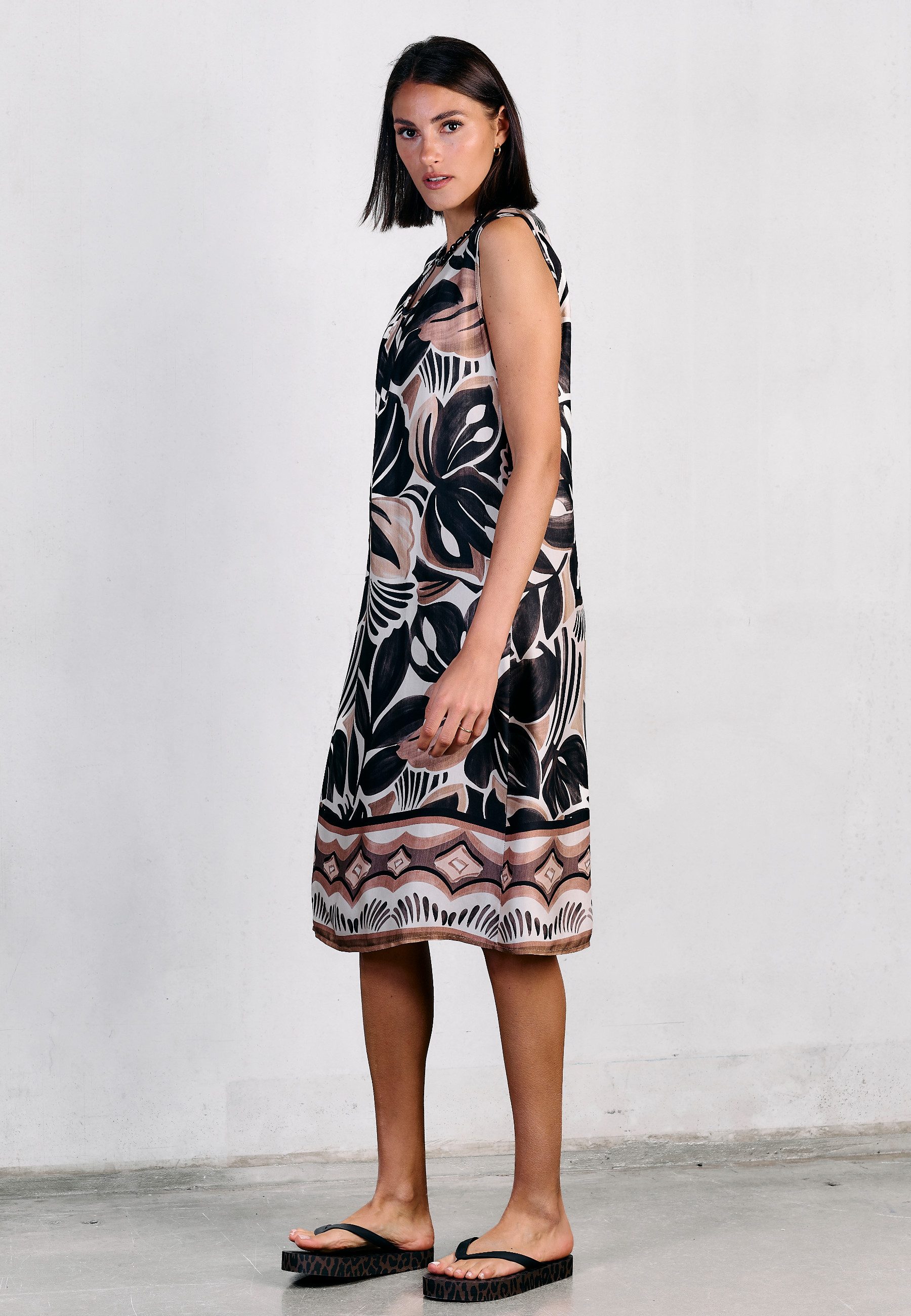 Andijamo-Fashion Satinkleid AVANTGARDE Exklusiv Print günstig online kaufen