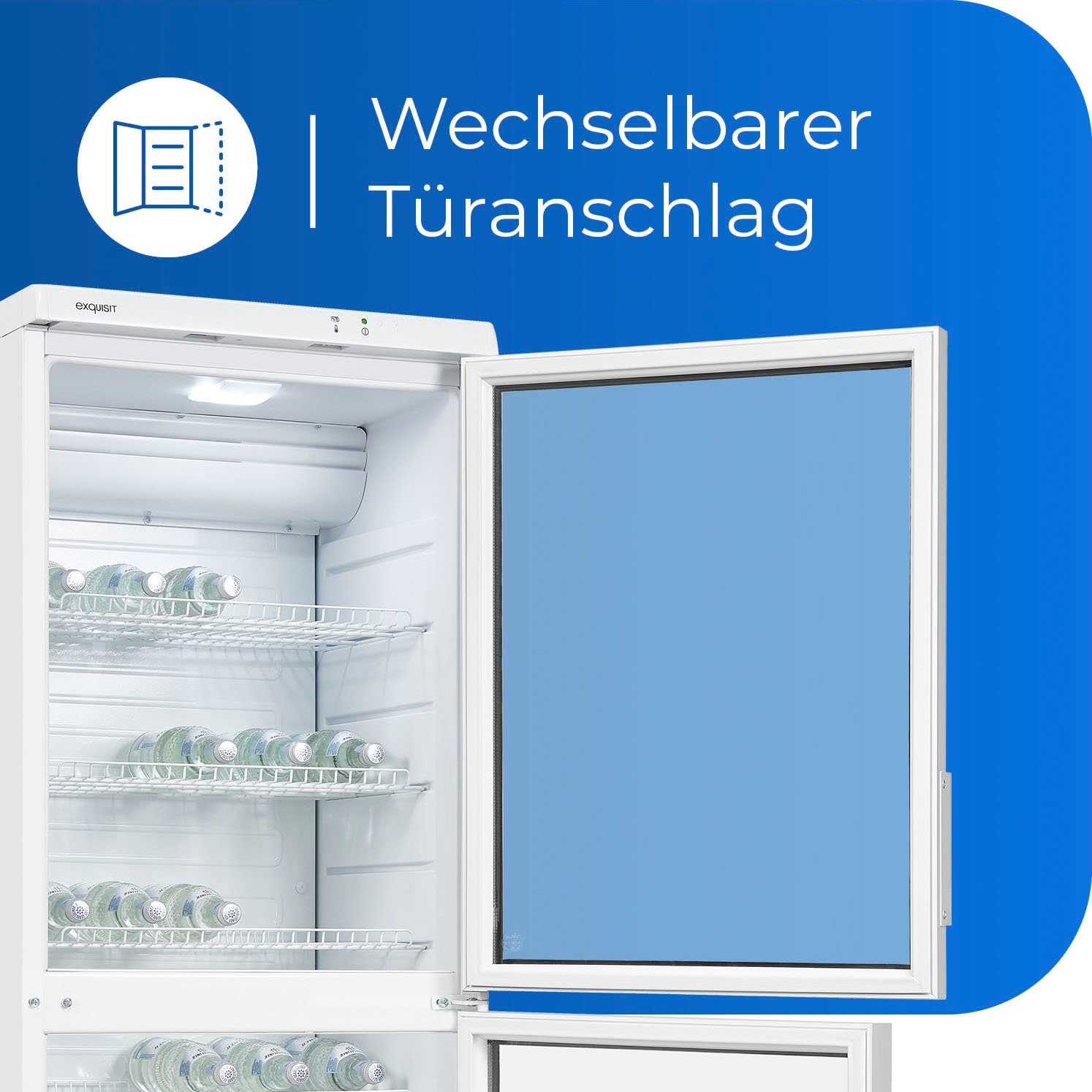 GKS350-2-GT-280D weiss, breit cm 60 exquisit Getränkekühlschrank 173 cm hoch,