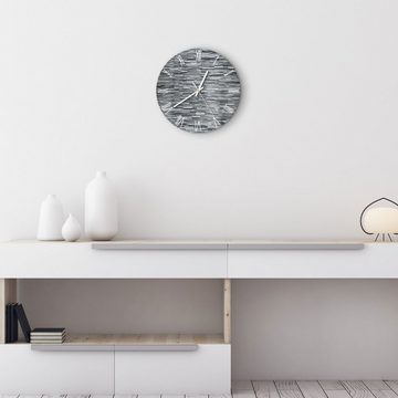 DEQORI Wanduhr 'Unebene Schieferwand' (Glas Glasuhr modern Wand Uhr Design Küchenuhr)