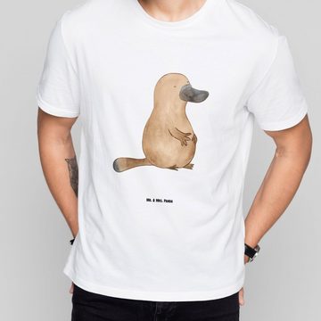 Mr. & Mrs. Panda T-Shirt Schnabeltier mutig - Weiß - Geschenk, T-Shirt, Urlaub, Meer, Meeresti (1-tlg)