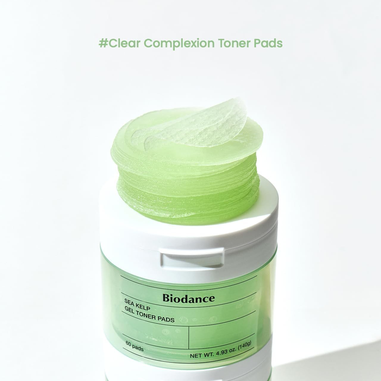 Biodance Toner Sea Kelp Gel Toner Pads 140g – 60 Pads für empfindliche Haut, beruhigende K-Beauty Gesichtspflege mit fermentiertem Seetang-Extrakt, & Tiefseewasser, hydratisierend, talgregulierend & sanft klärend