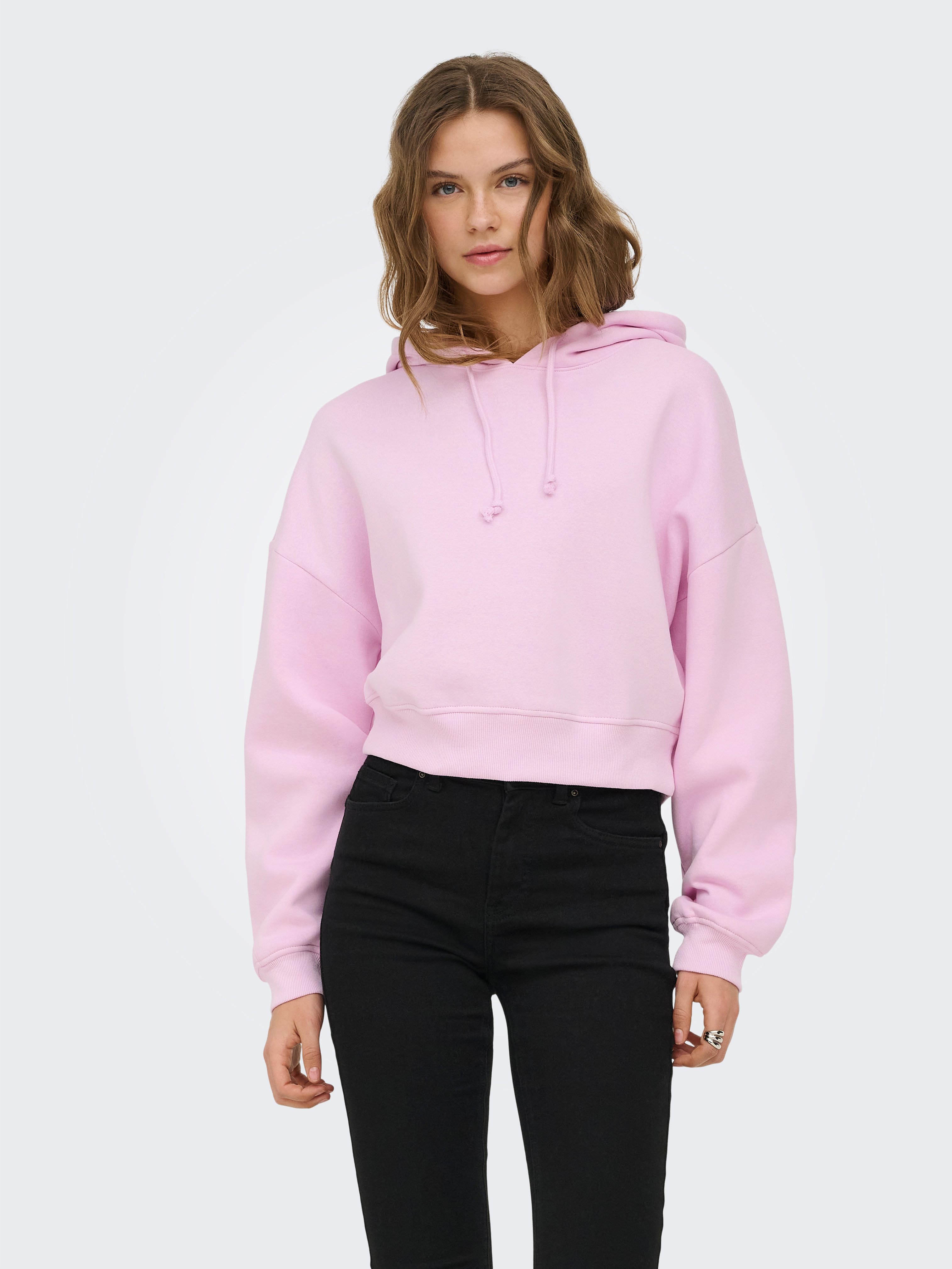 ONLY Kapuzensweatshirt ONLSWEAT LIFE L/S HOODIE CROPPED SWT Baumwollmischung, loose fit
