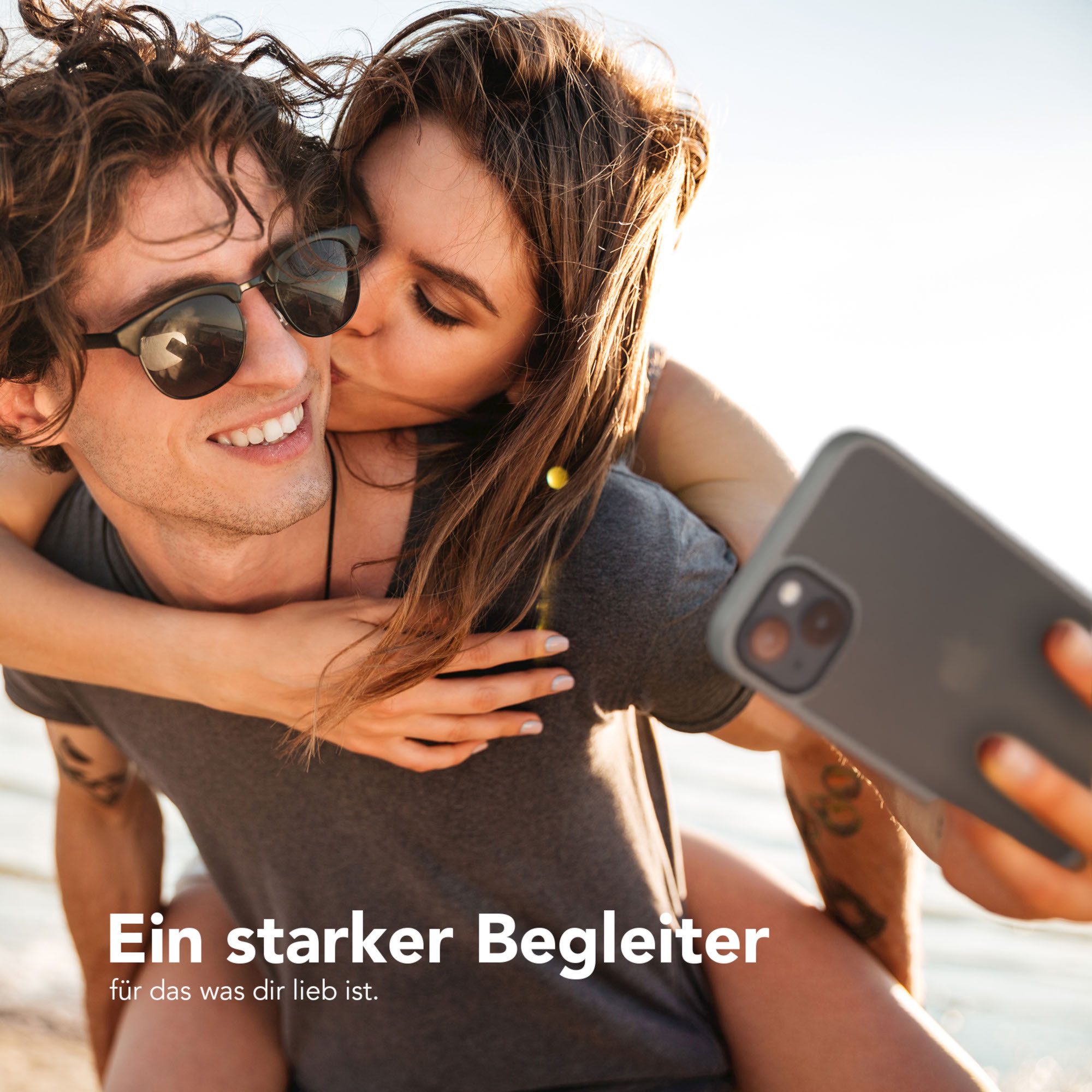 EAZY CASE Handyhülle Outdoor Case für Apple iPhone 14 Plus 6,7 Zoll, Hybrid Case mit Aufprallschutz Transparent kratzfest Back Cover Grau