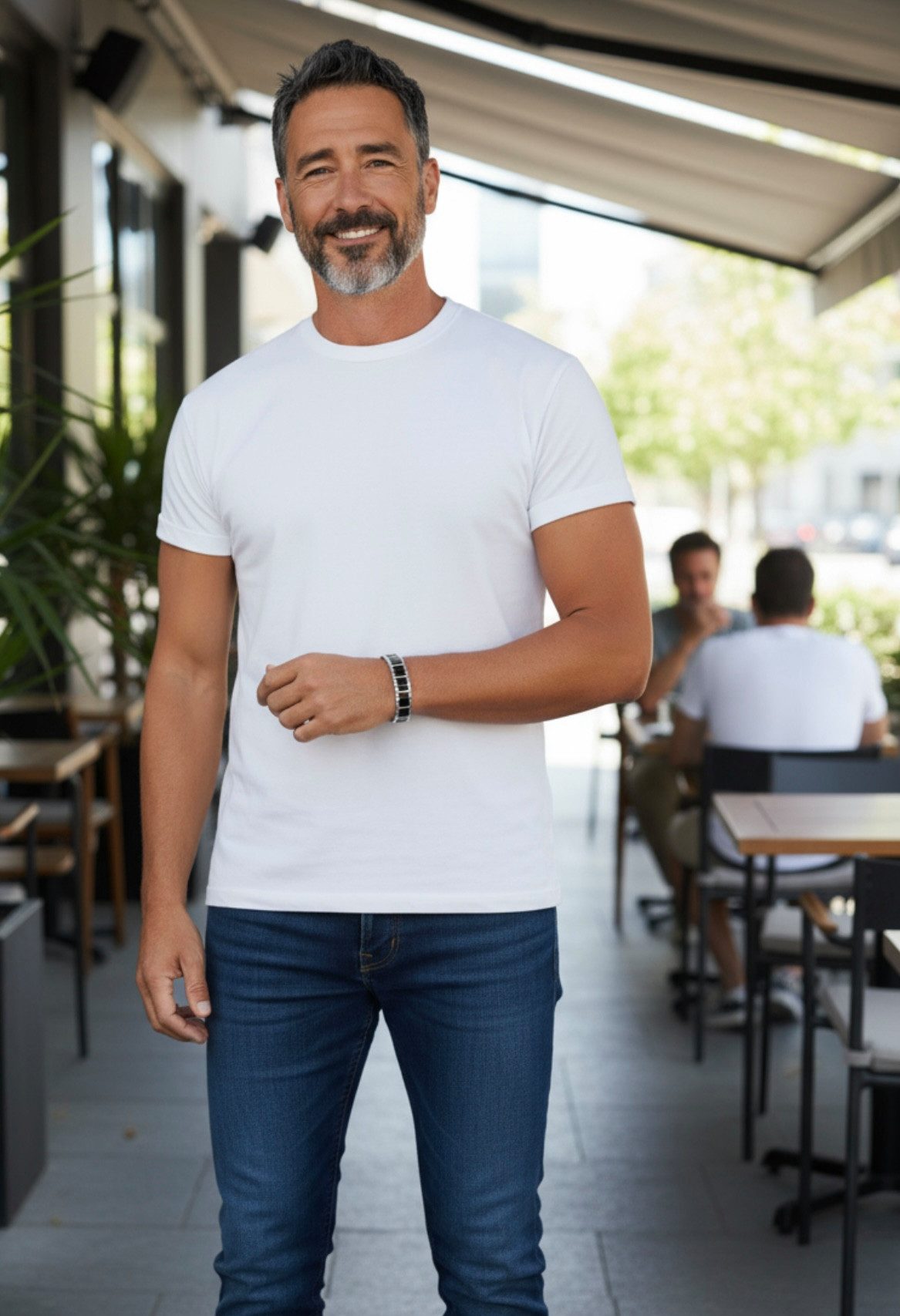 Karisma Edelstahlarmband Herren Edelstahl Armband - Schwarze Keramik Gliede günstig online kaufen