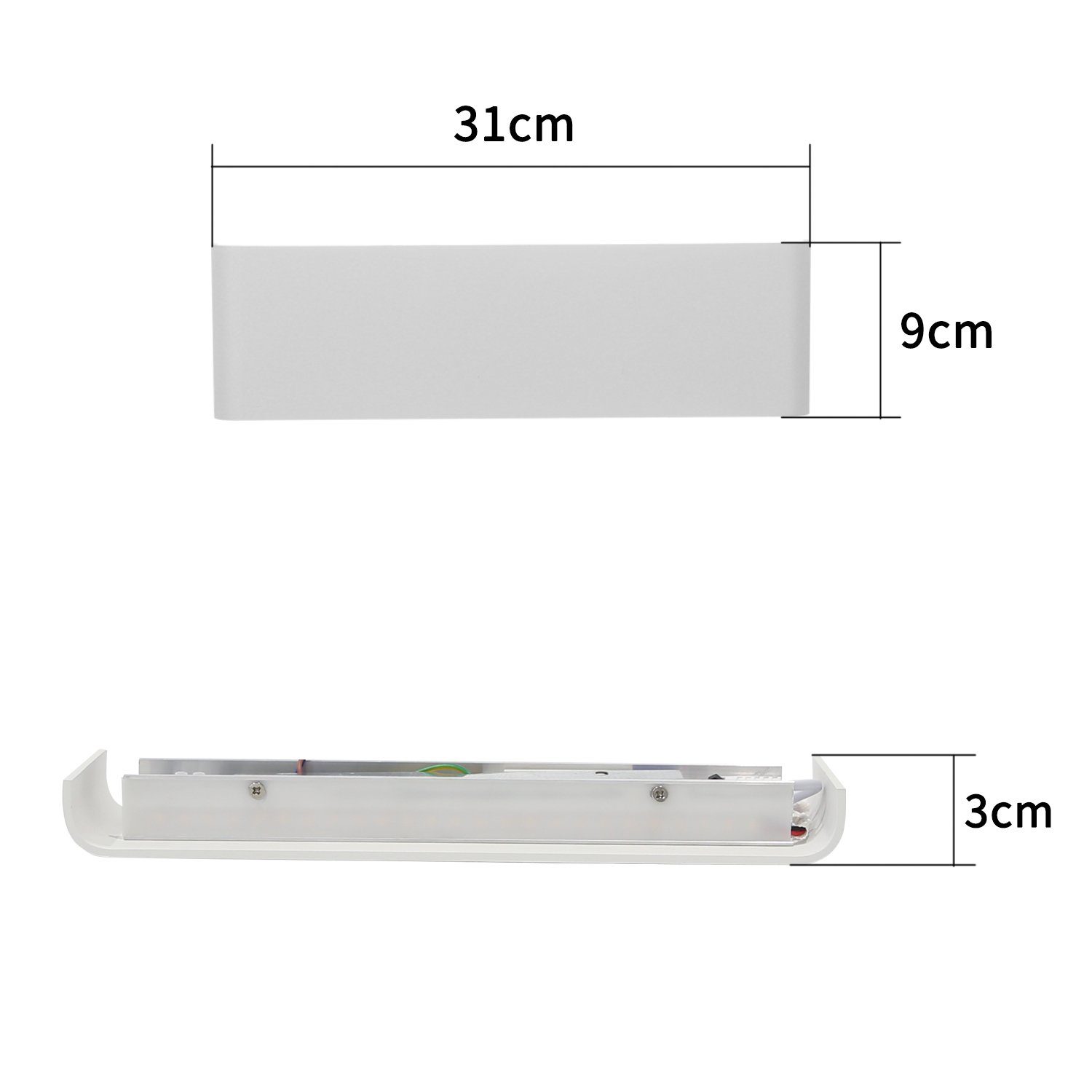 ZMH LED Wandleuchte Modern Nacht- Flurlampe Beleuchtung Metall Wohnzimmer, 1 Stück, LED fest integriert, Warmweiß