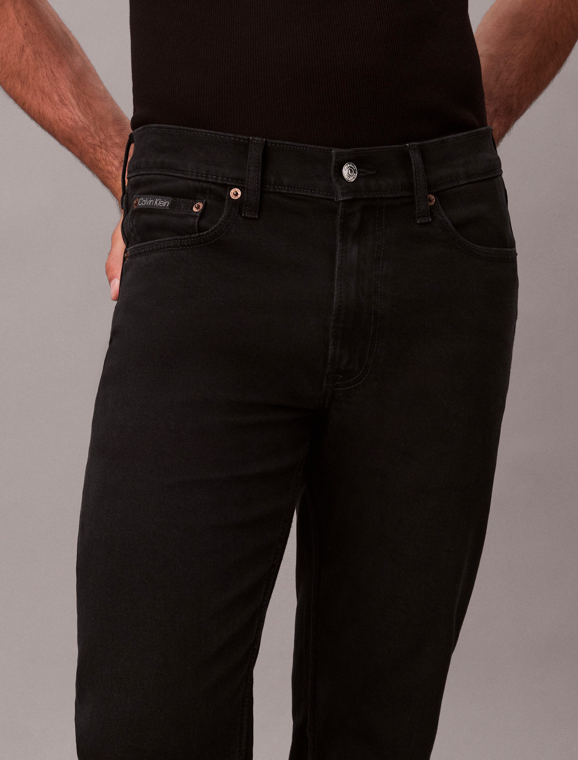Calvin Klein Jeans Slim-fit-Jeans used washed, Slim Straight Fit, Logopatch am Bund – Bild 5 von 5