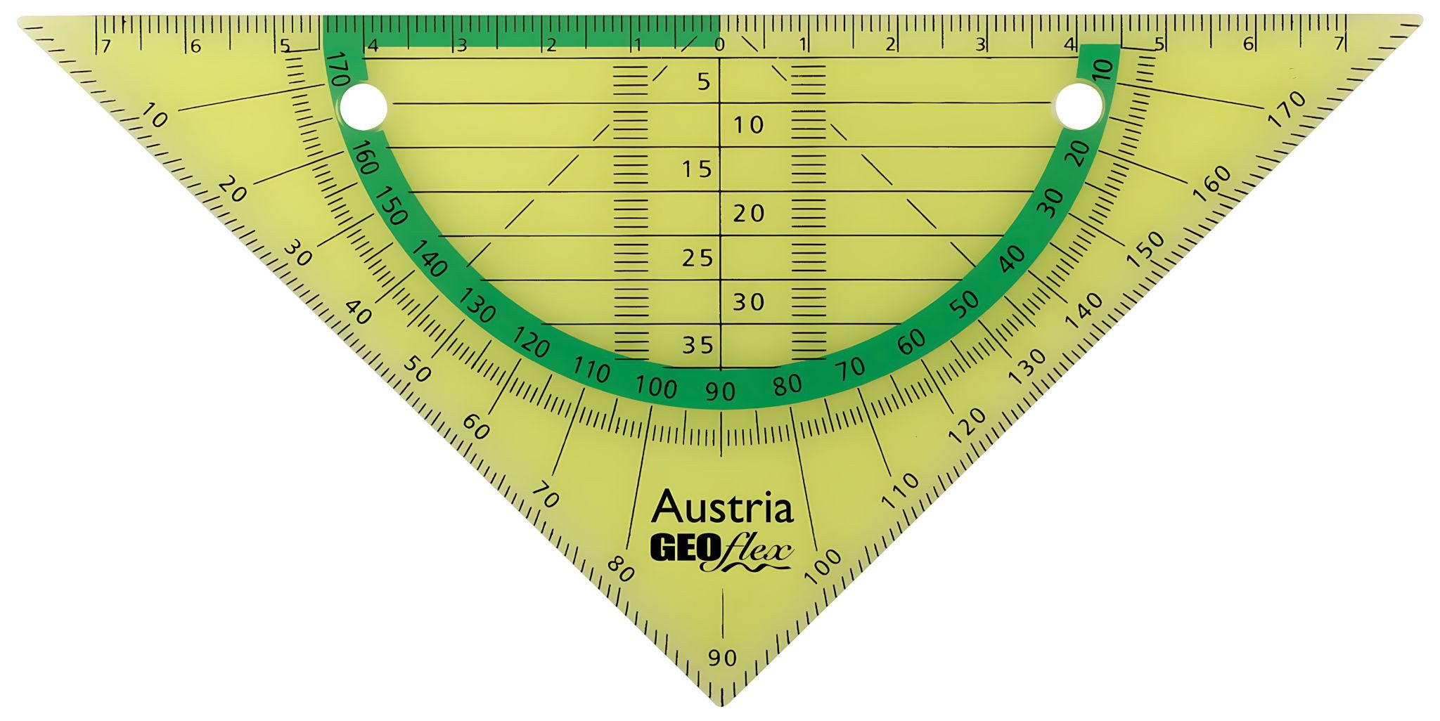 ARISTO Zeichenlineal Aristo FlexGeometrie Dreieck 16 cm biegsam, Hypotenuse 16 cm, neongrün