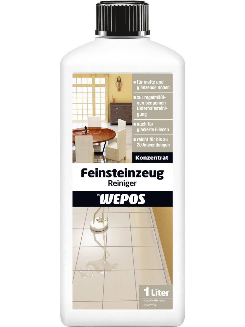 WEPOS CHEMIE GMBH Wepos Feinsteinzeug-Reiniger 1 L Vinyl- und Designbodenreiniger