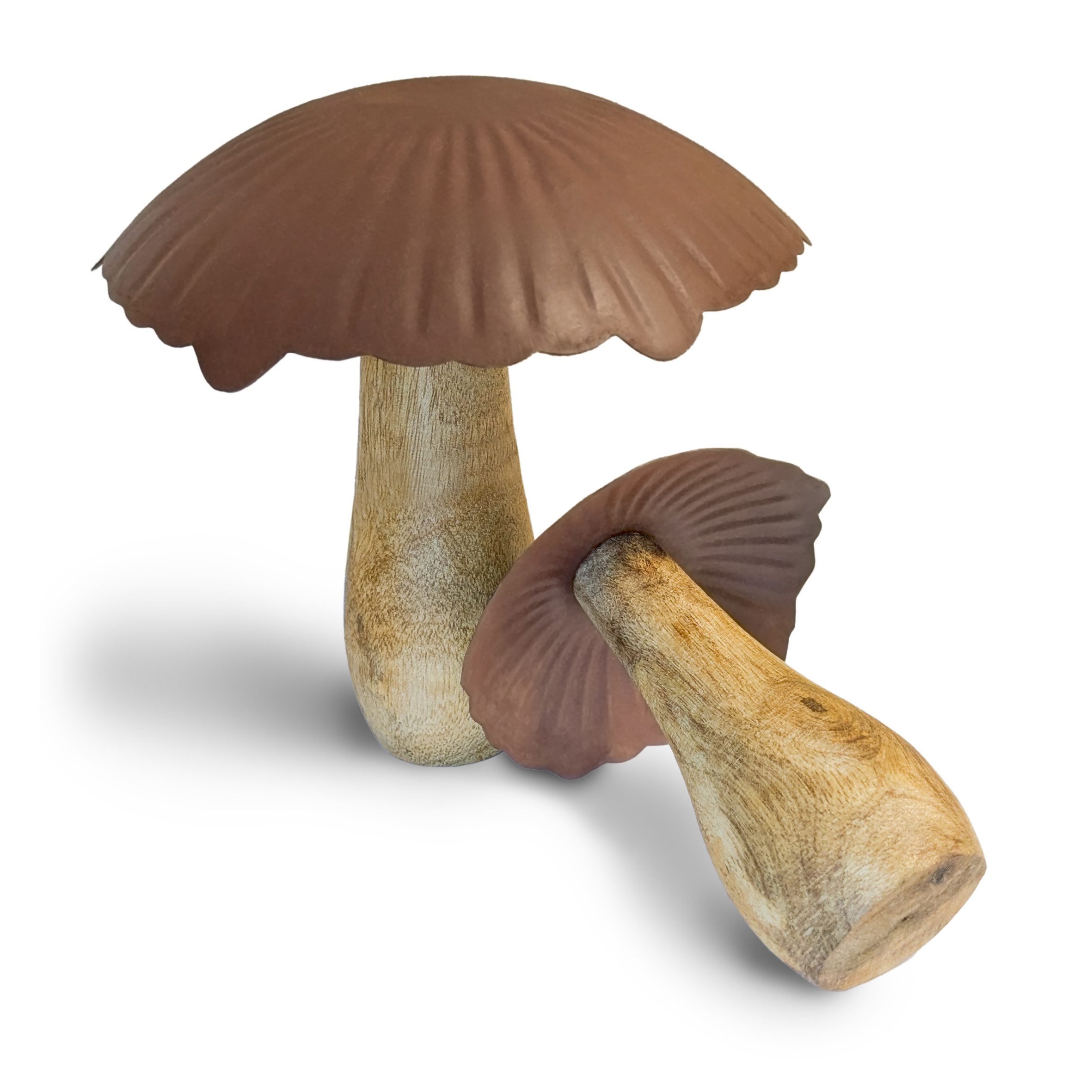 Spetebo Dekofigur Mango Holz Pilze im 2er Set (Artikel, 1 St., 2er Set), Ideal für herbstliche Dekorationen – Bild 5 von 5