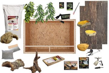 M&S Reptilien Terrarium Komplettset DELUXE: Für Leopardgeckos (100x50x50cm)