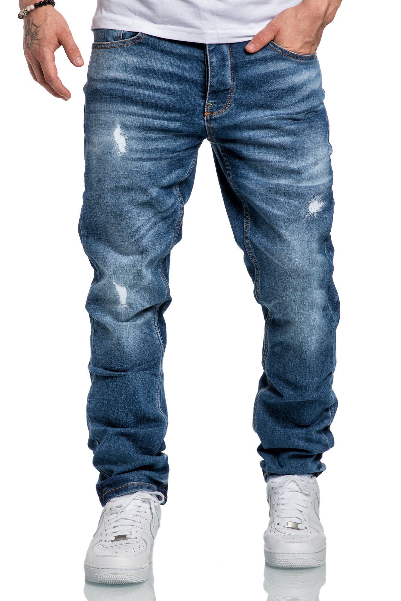 Amaci&Sons Straight-Jeans MEDFORD Destroyed Jeans Herren günstig online kaufen