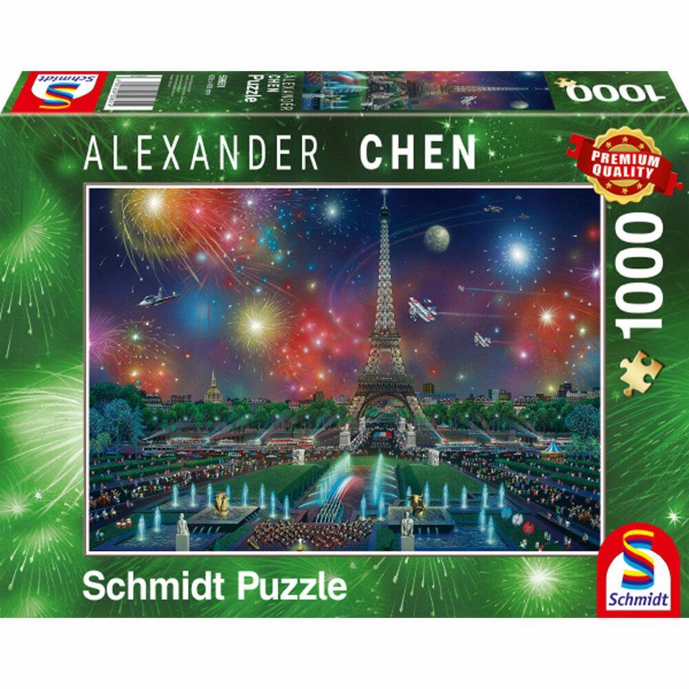 Schmidt Spiele Puzzle Feuerwerk am Eifeltor, Puzzleteile 1000