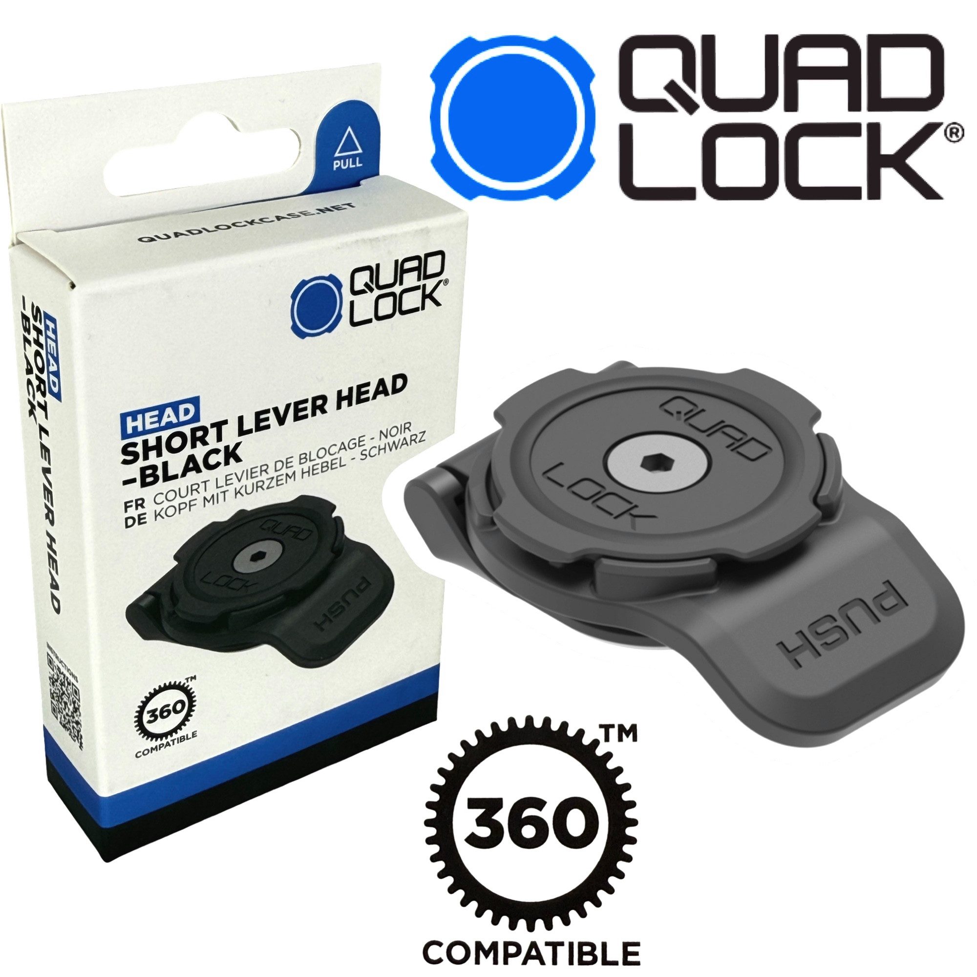Quad Lock Handy-Halterung QUAD LOCK 360 Short Verschlusskopf Handy Halter Ersatz Hebel kurz