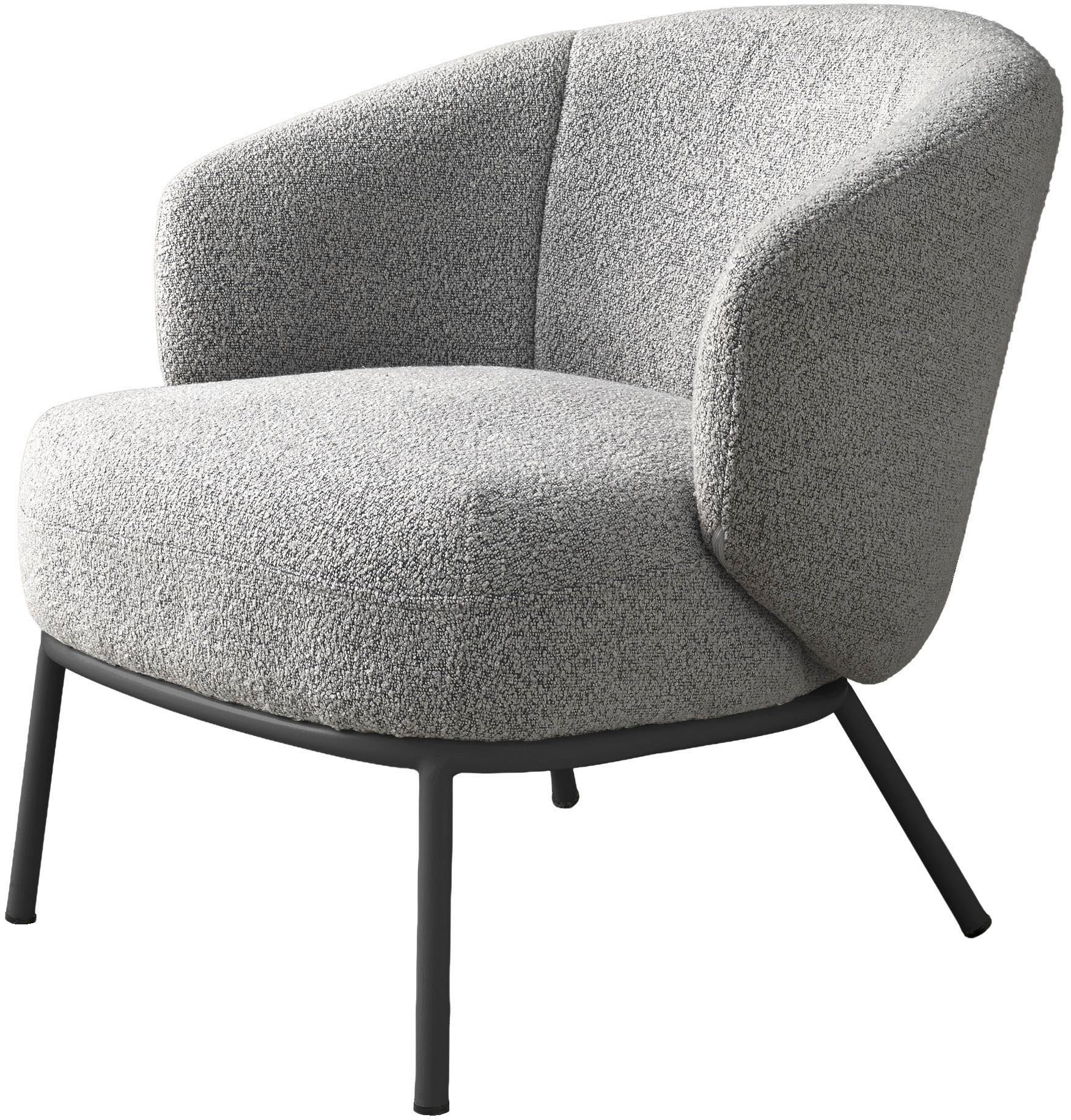 SCHÖNER WOHNEN-Kollektion Loungesessel SELVIK (1-St), mit Taschenfederkern, Bezug Bouclé, Untergestell pulverbeschichtet