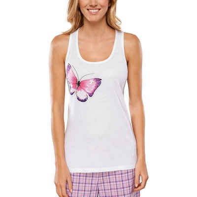 Schiesser Pyjamaoberteil Mix & Relax (Packung, 1-tlg., Set) Damen Pyjamaoberteil Schlafshirt Tank Top Baumwolle