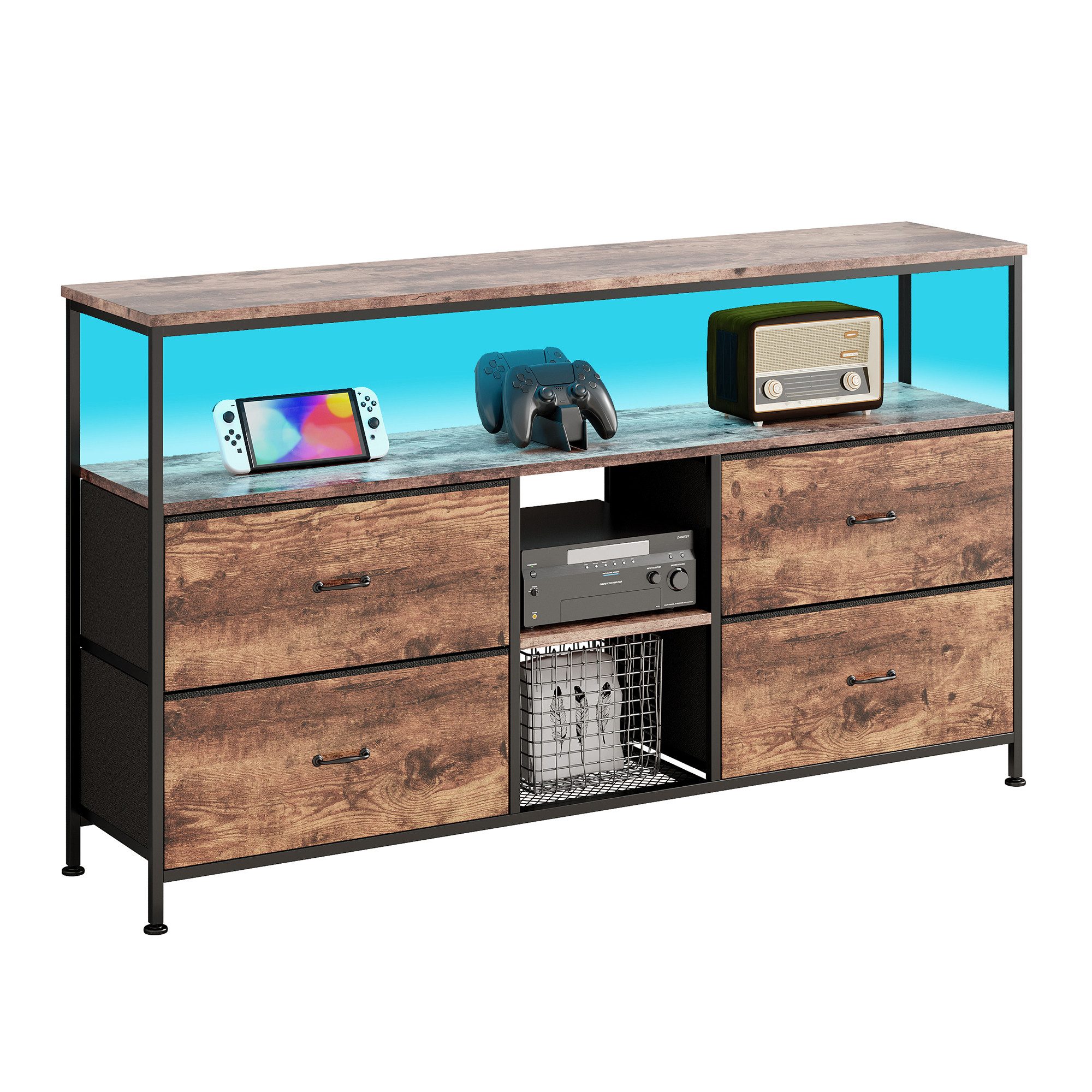 FUROKOY TV-Schrank Lowboard TV-Bank mit LED-Beleuchtung günstig online kaufen