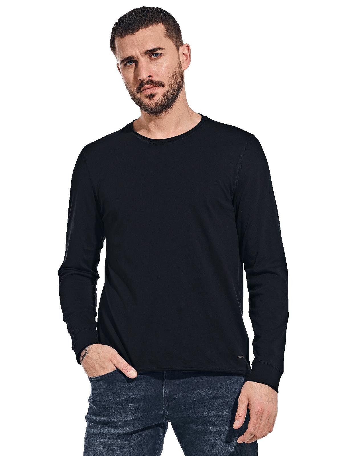 emilio adani Langarmshirt emilio adani Herren Langarmshirt "My Favorite", Schwarz