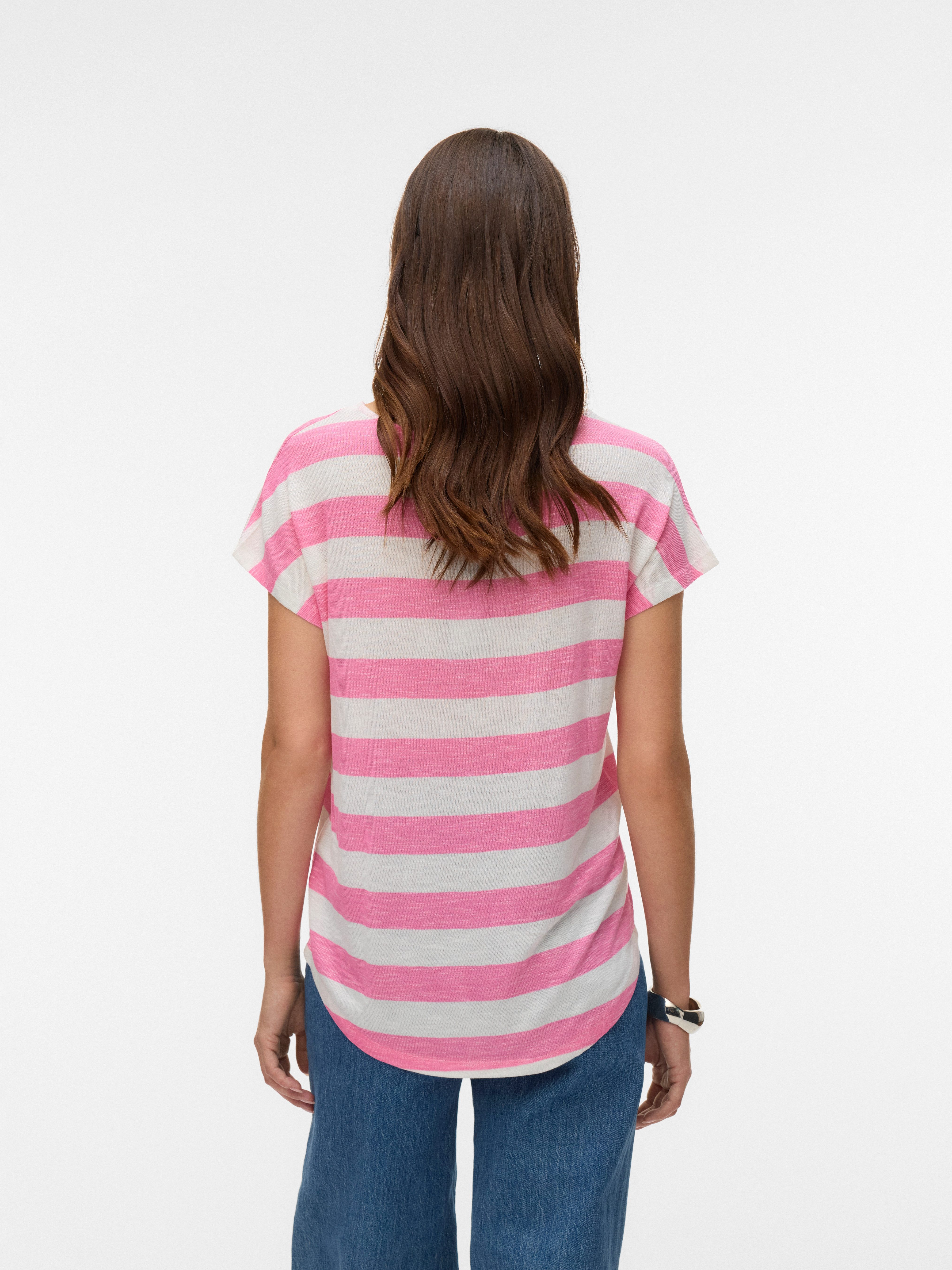 Vero Moda Kurzarmshirt VMWIDE STRIPE SL TOP GA JRS NOOS Viskosemischung