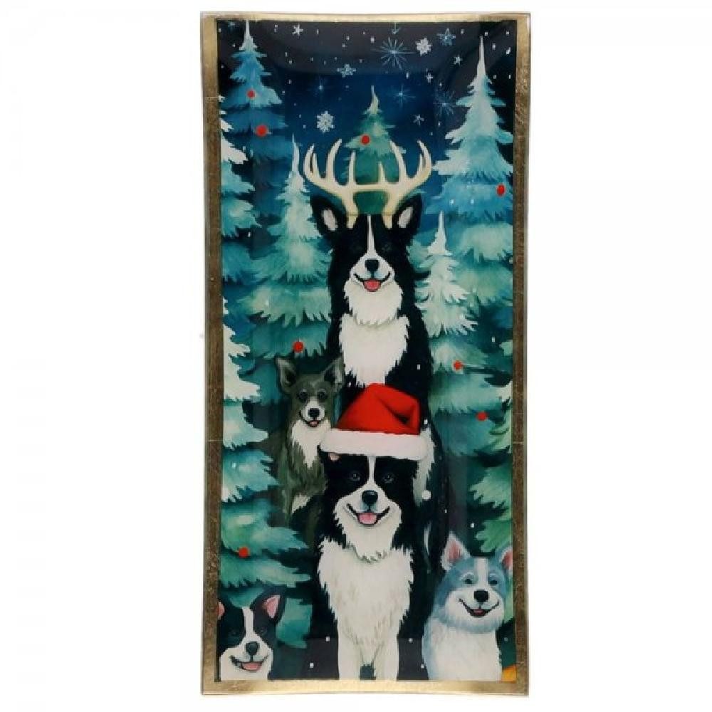 Giftcompany Geschirr Glasteller Weihnachts Hunde Mehrfarbig günstig online kaufen