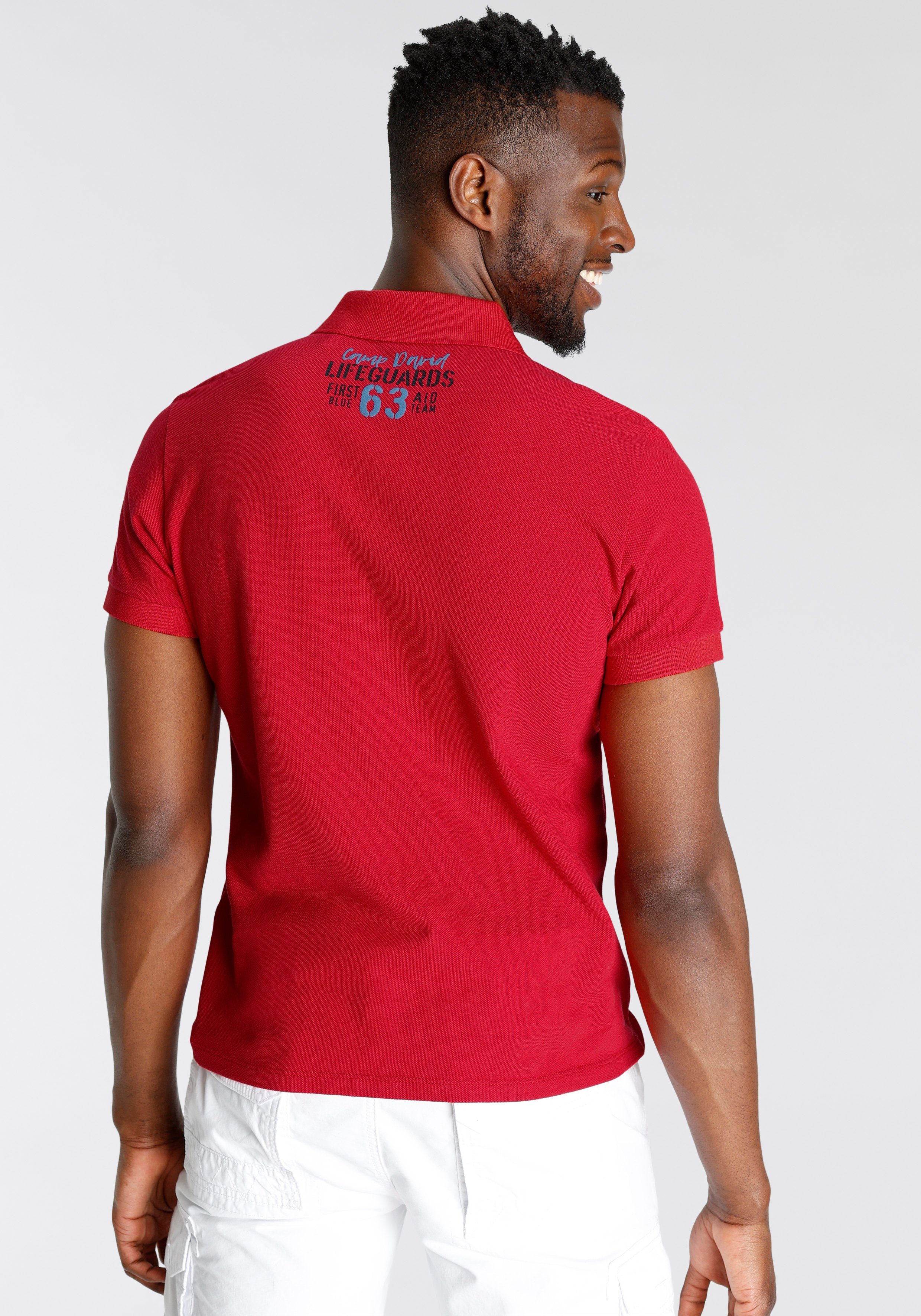 in DAVID red hochwertiger Piqué-Qualität Poloshirt sun CAMP