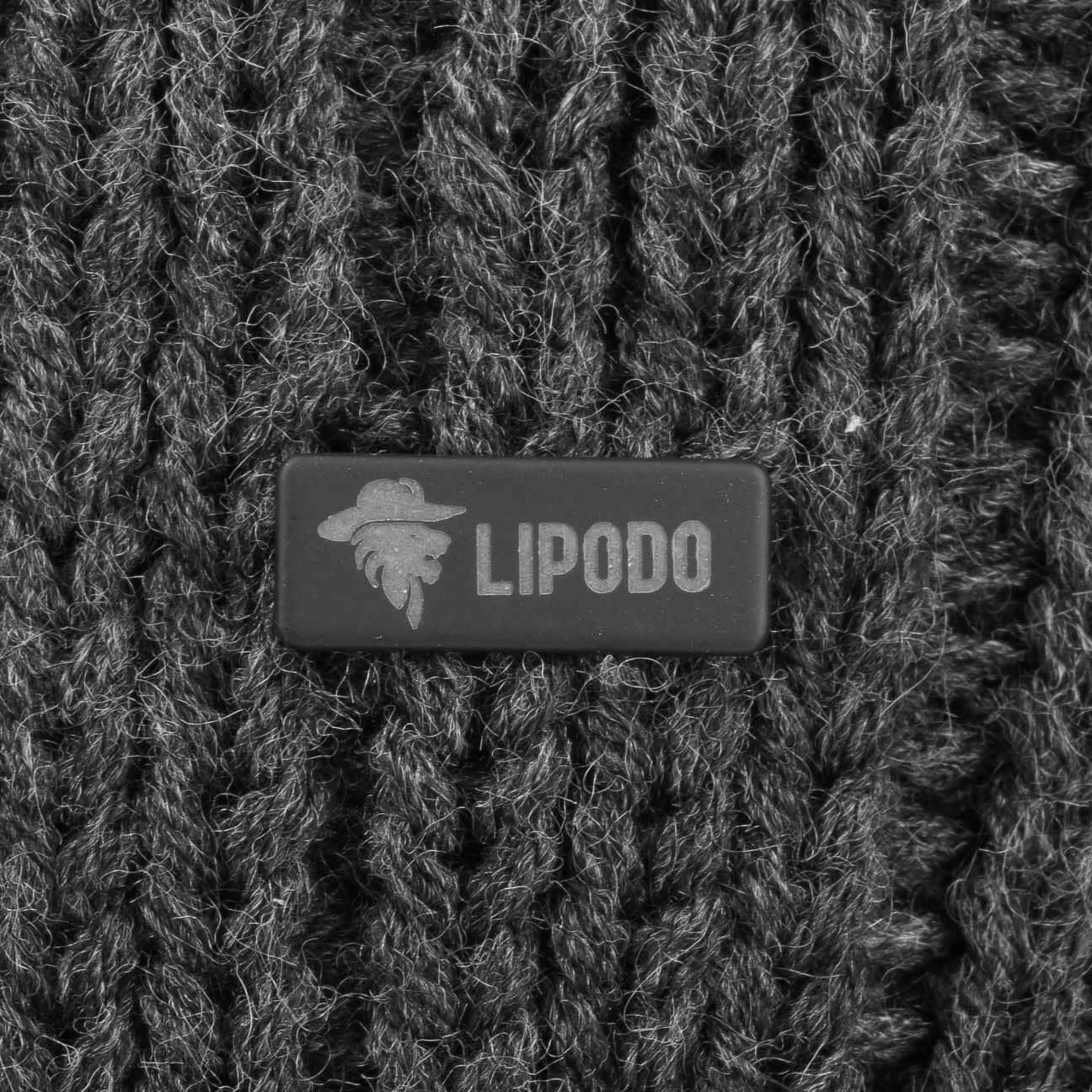 Strickmütze anthrazit in Lapplandmütze mit (1-St) the Lipodo Futter, EU Made