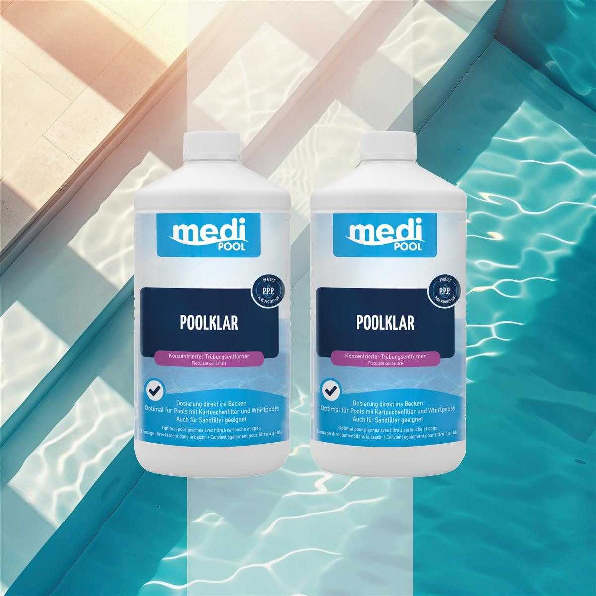 mediPOOL Poolpflege mediPOOL PoolKlar 2x 1L, (Spar-Set)