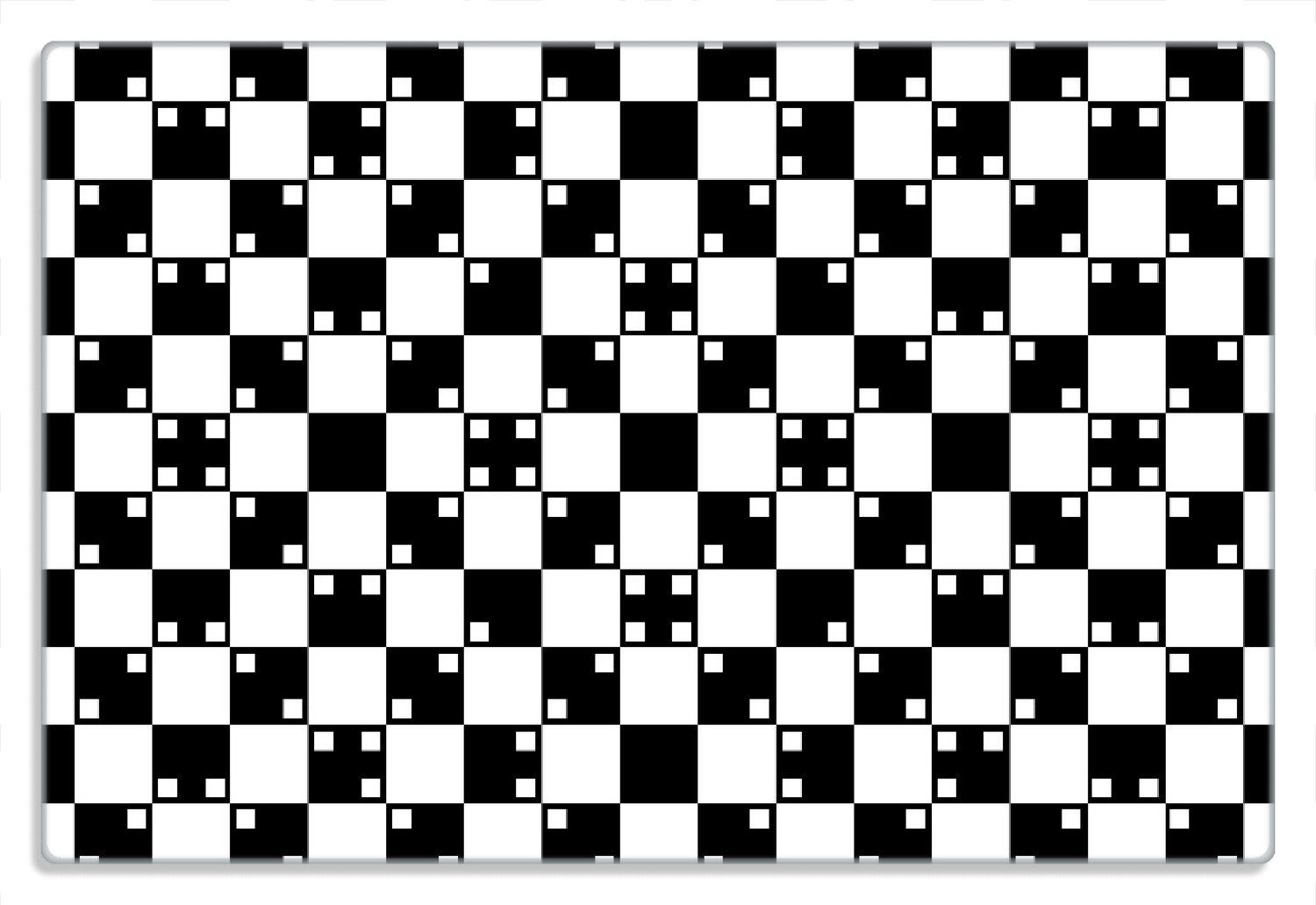 Wallario Frühstücksbrett Optische Täuschung - Illusion schwarz rutschfester 1-St), 4mm, - 20x30cm weiß, (inkl. Gummifüße