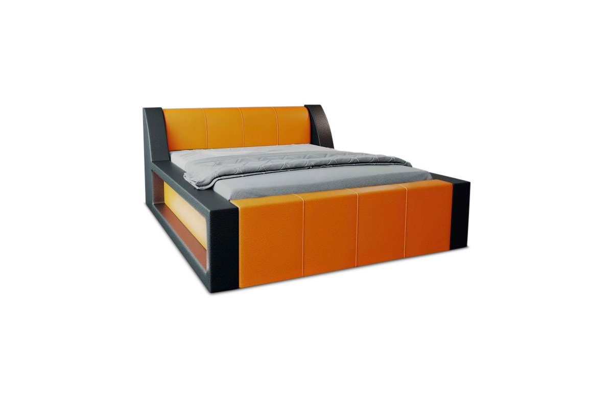 Sofa Dreams Boxspringbett Fermo Bett Kunstleder Premium Komplettbett mit LED Beleuchtung, mit Topper, mit Matratze, mit LED Beleuchtung