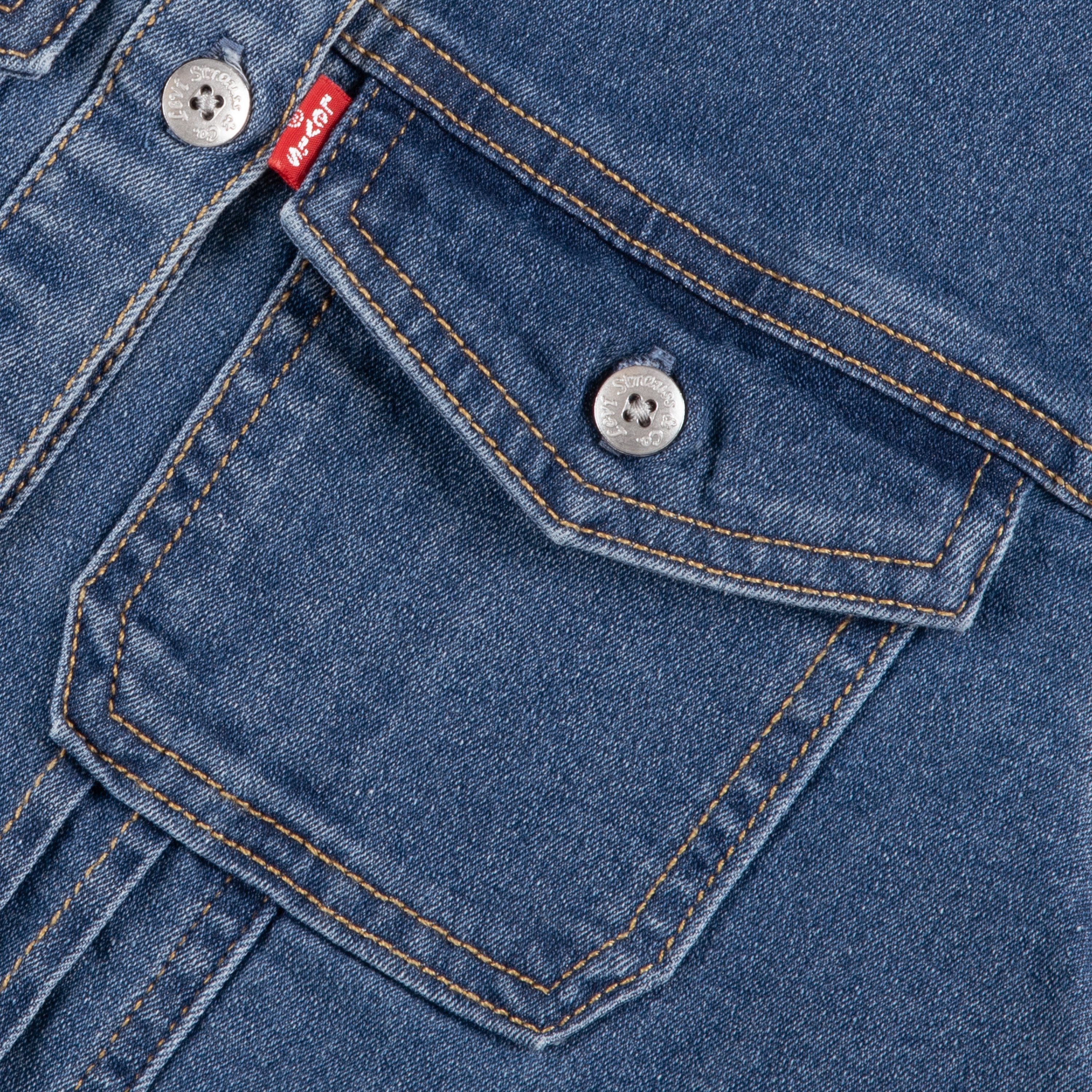 Levi's® Kids Jeanskleid LVG LONG SLEEVE DROP WAIST DRE Durchgehender Knopfverschluss